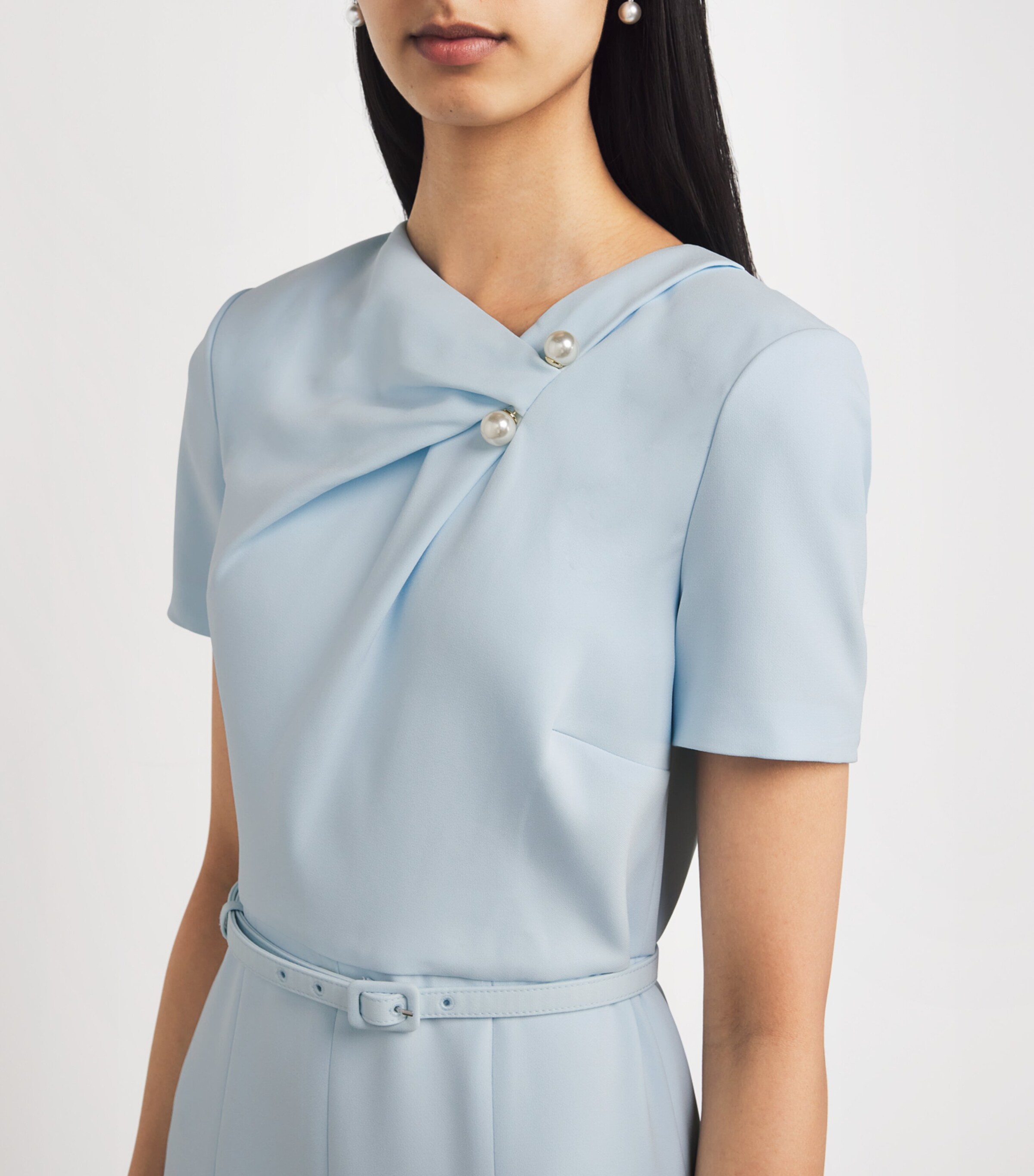 Roland Mouret Womens Cady Belted Midi Dress Blue Image 4