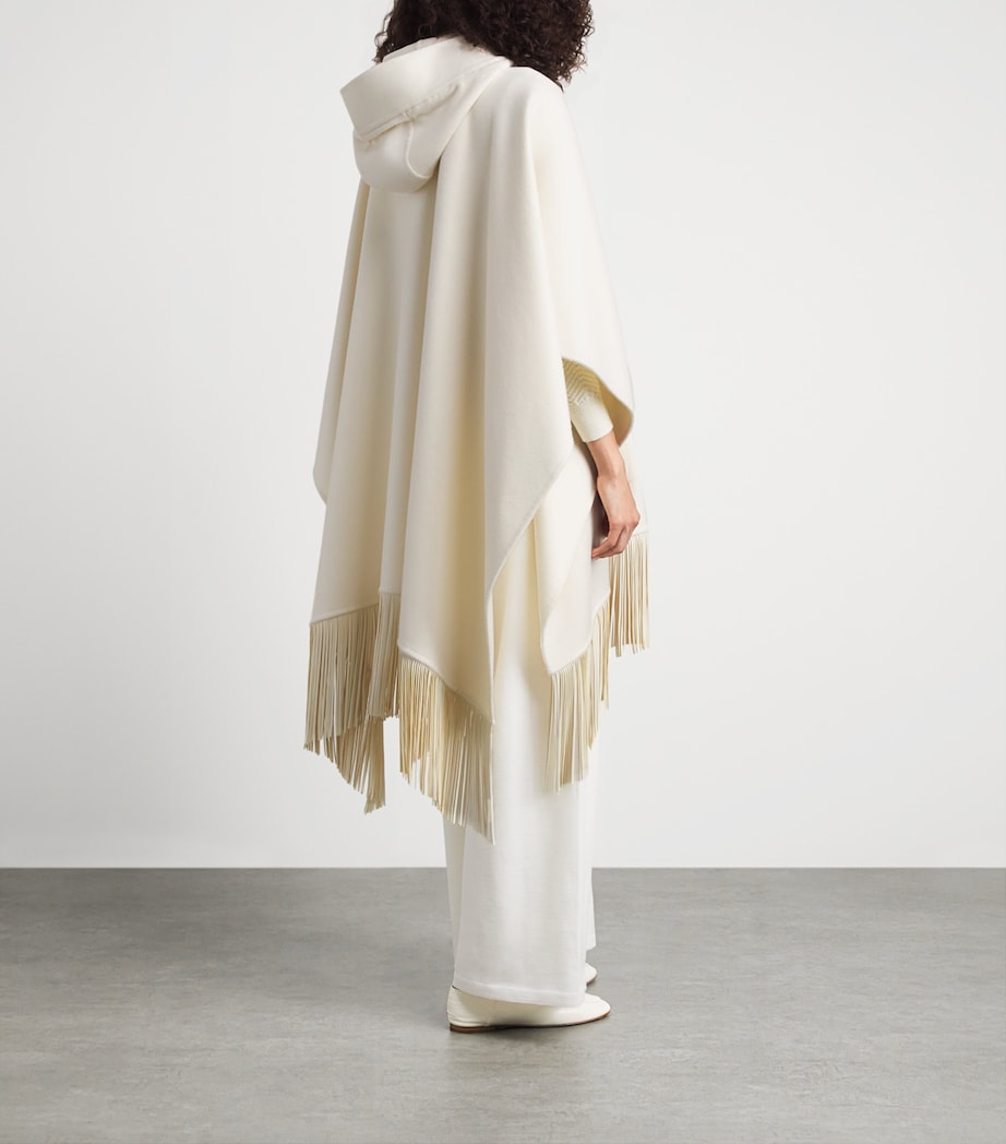 Colombo Womens Cashmere Fringe-Trim Hooded Cape Image 5