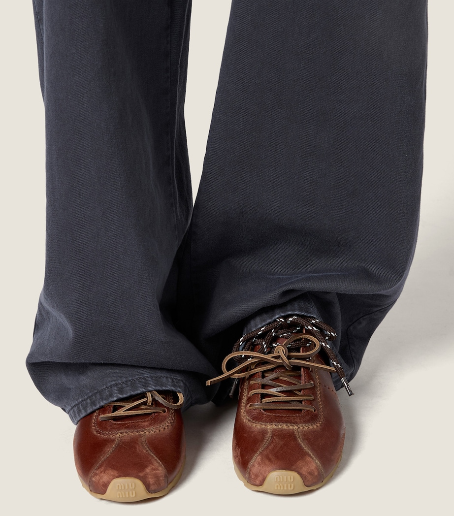 Miu Miu Leather Plume Sneakers Image 3