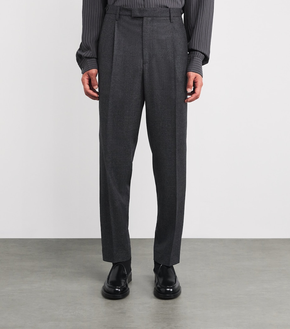 Wool Pleated Trousers ANTRACITE 560 Image 3