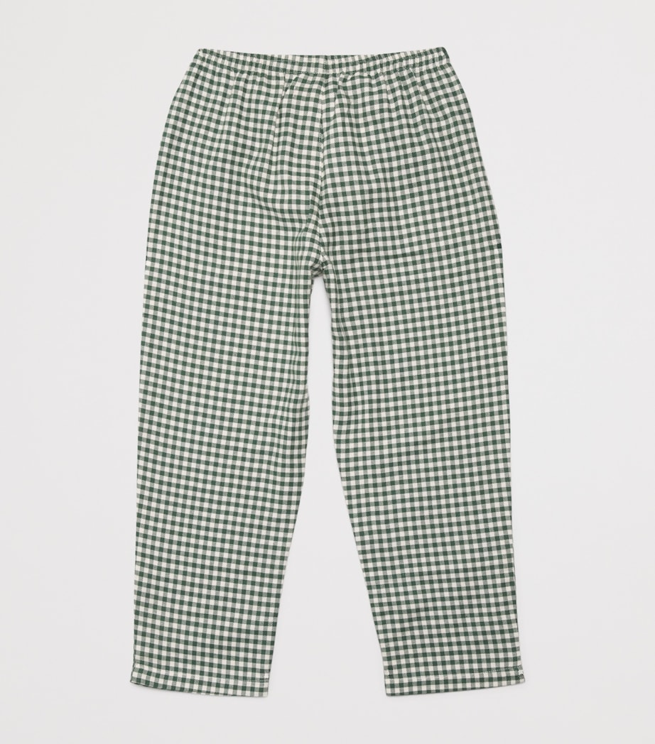 Organic Cotton Check Foret Trousers (5-10 Years) P40022 GREEN CHECK Image 2