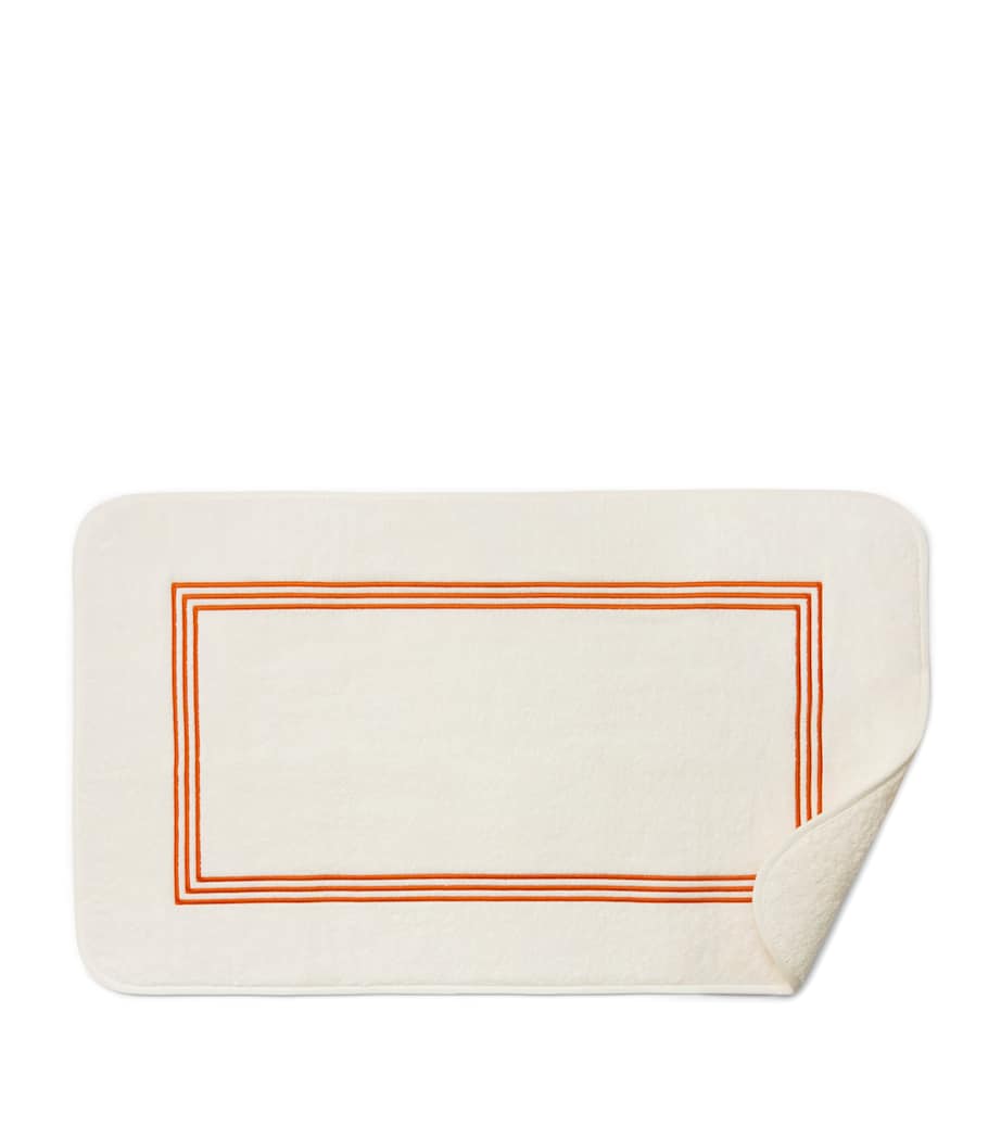 Pratesi Tre Righe Bath Mat (20cm x 35cm) Ivory/orange Image 1