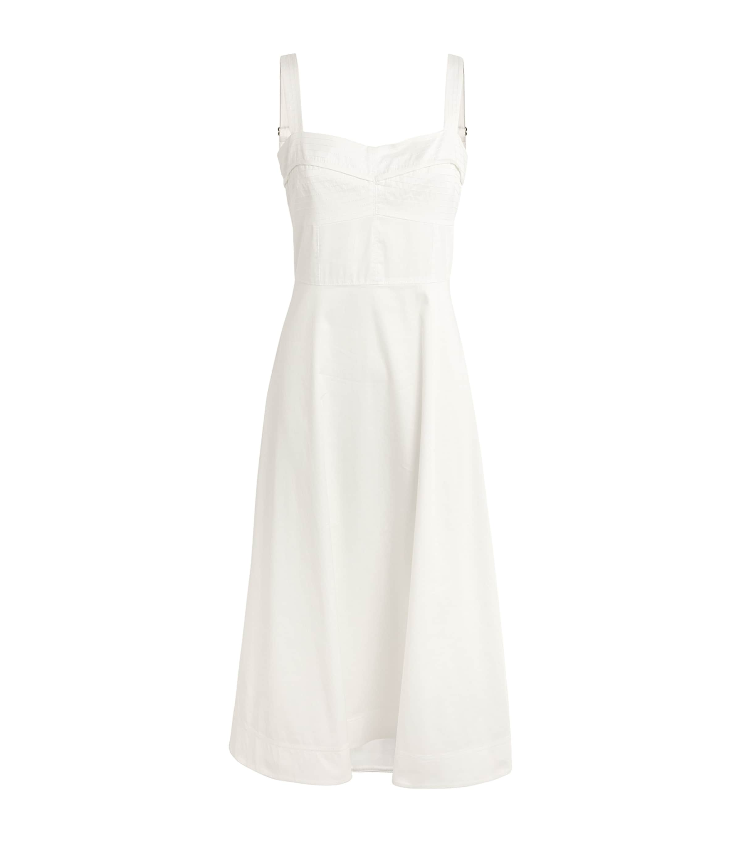 Shop Veronica Beard Cotton-blend Aila Midi Dress In White