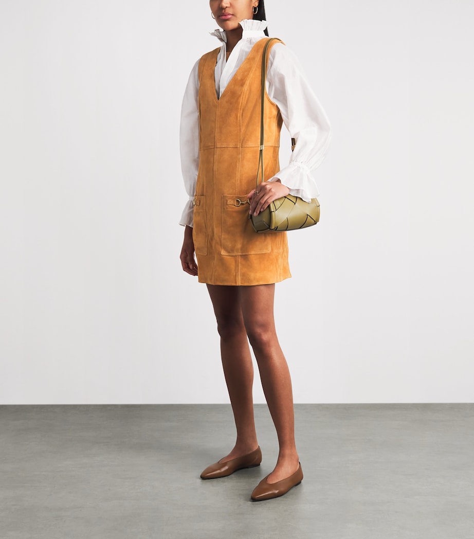 Ulla Johnson Womens Suede Sloane Mini Dress Cognac Image 2