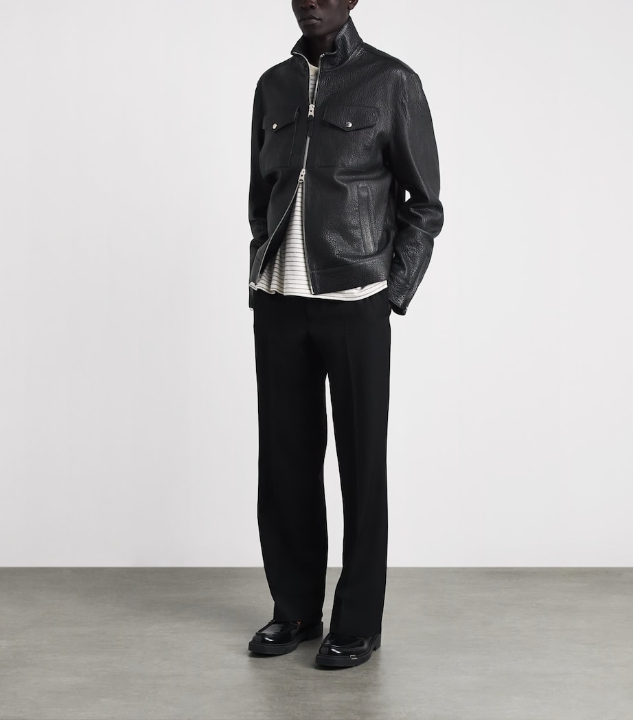 Mackage Mens Grained Otto Leather Jacket Black Image 2