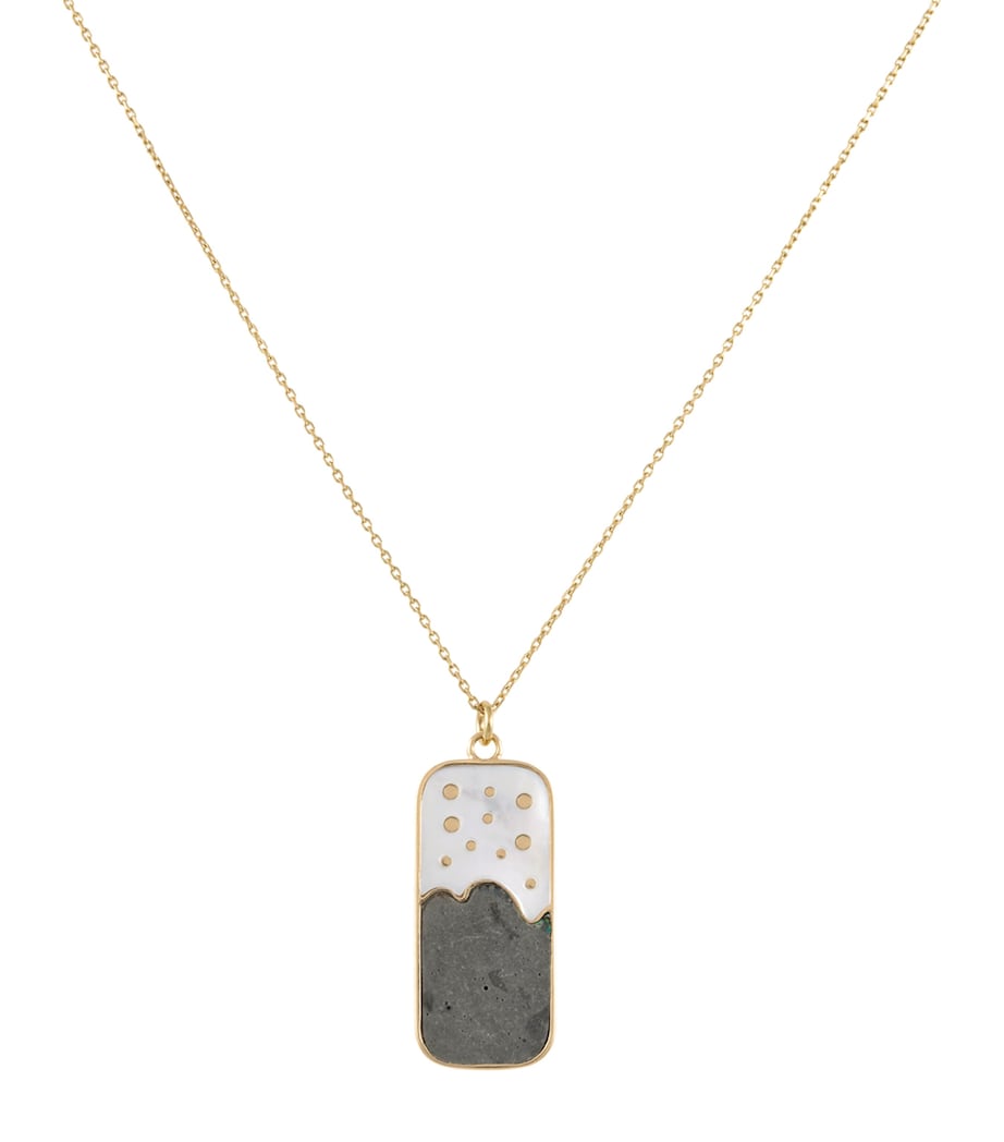 Yellow Gold, Diamond and Mother-of-Pearl Elements of Love Water Pendant Necklace YELLOW GOLD Image 2
