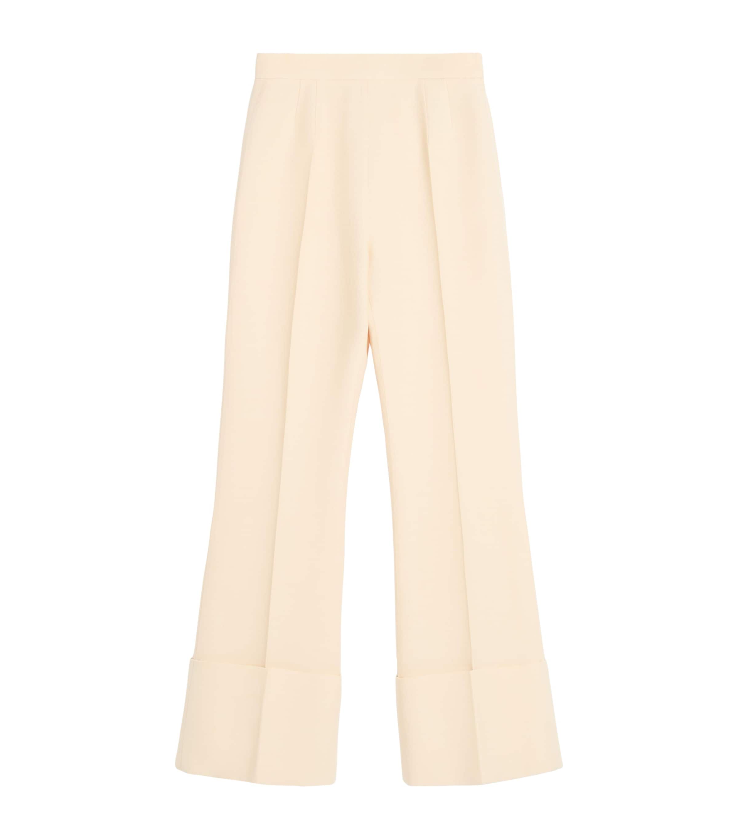 Valentino Turn-up Hem Trousers In Nude
