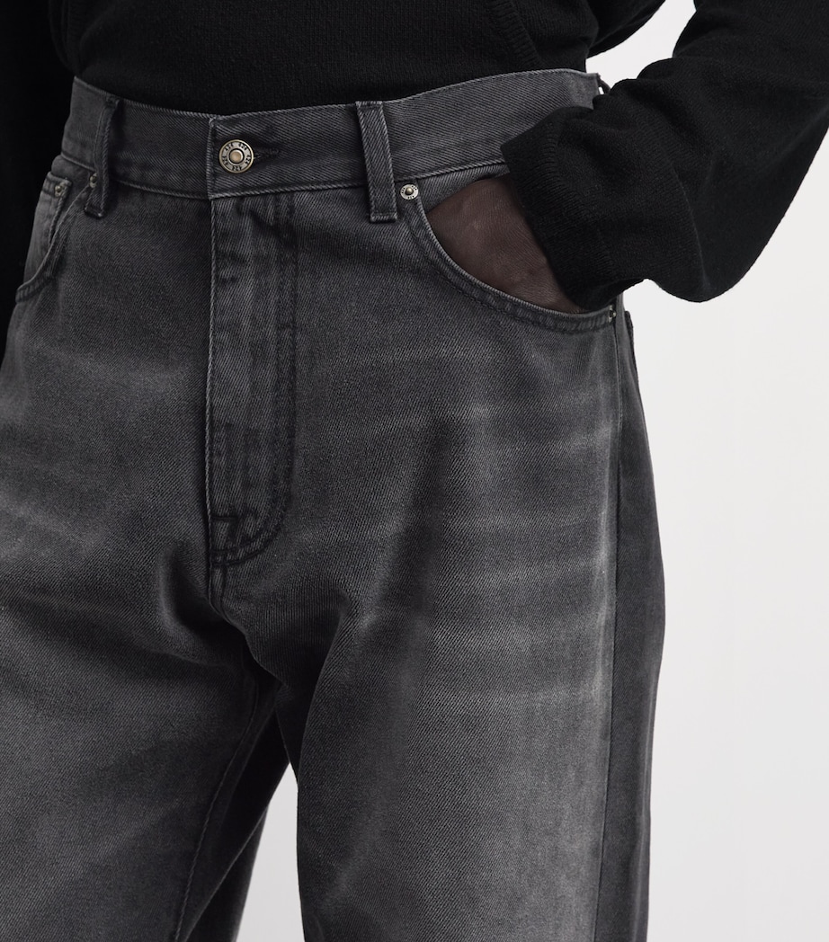 424 Mens Loose Wide-Leg Jeans Black Image 3
