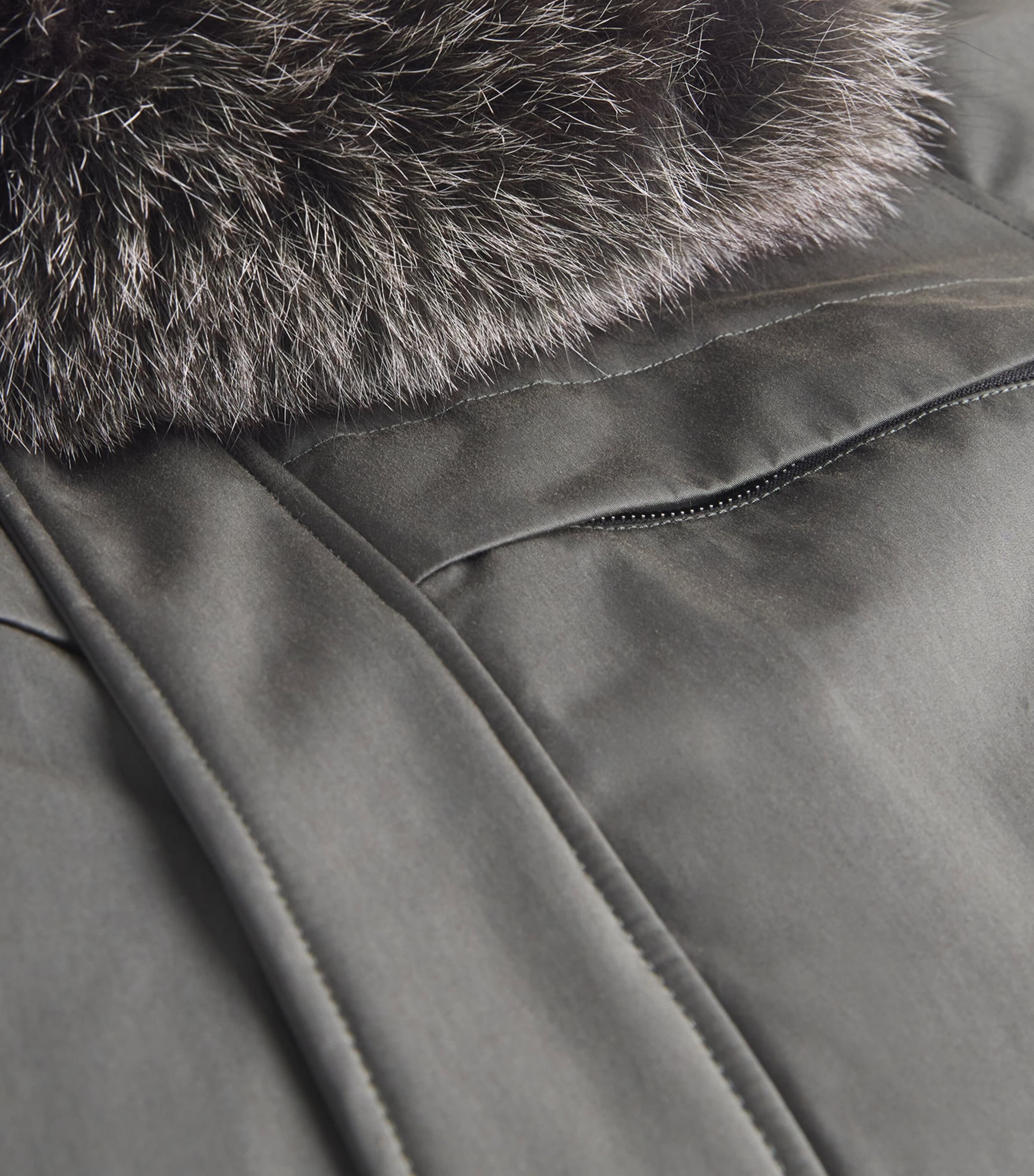 Down Waterproof Fox Fur-Trim Parka Coat B3136 EBONY Image 5