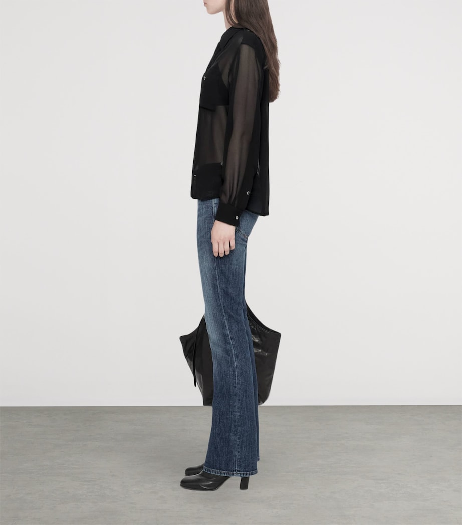 AllSaints Womens Maven Shirt Sheer Black Image 7