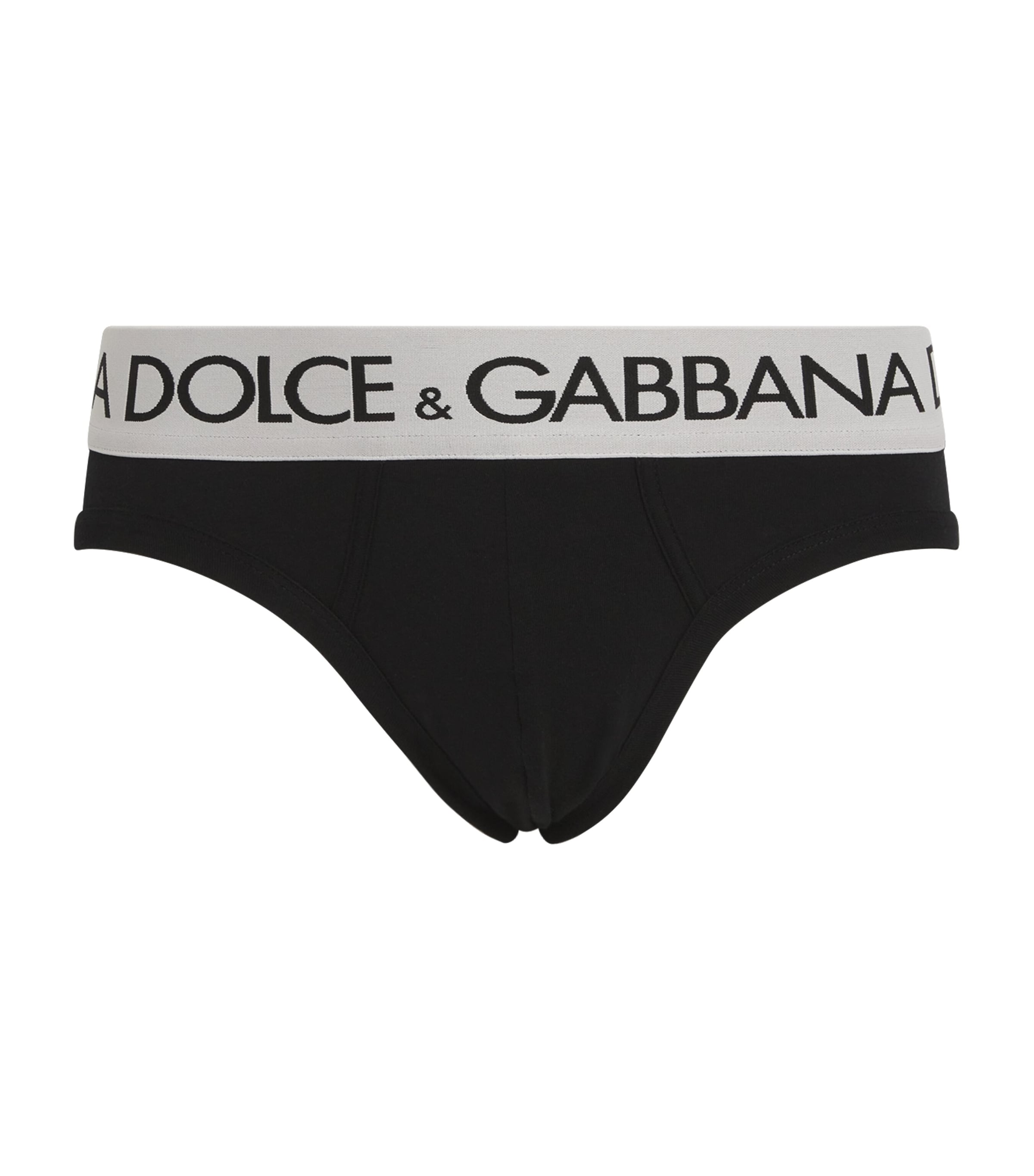 Dolce & Gabbana Stretch-cotton Logo Briefs In Black