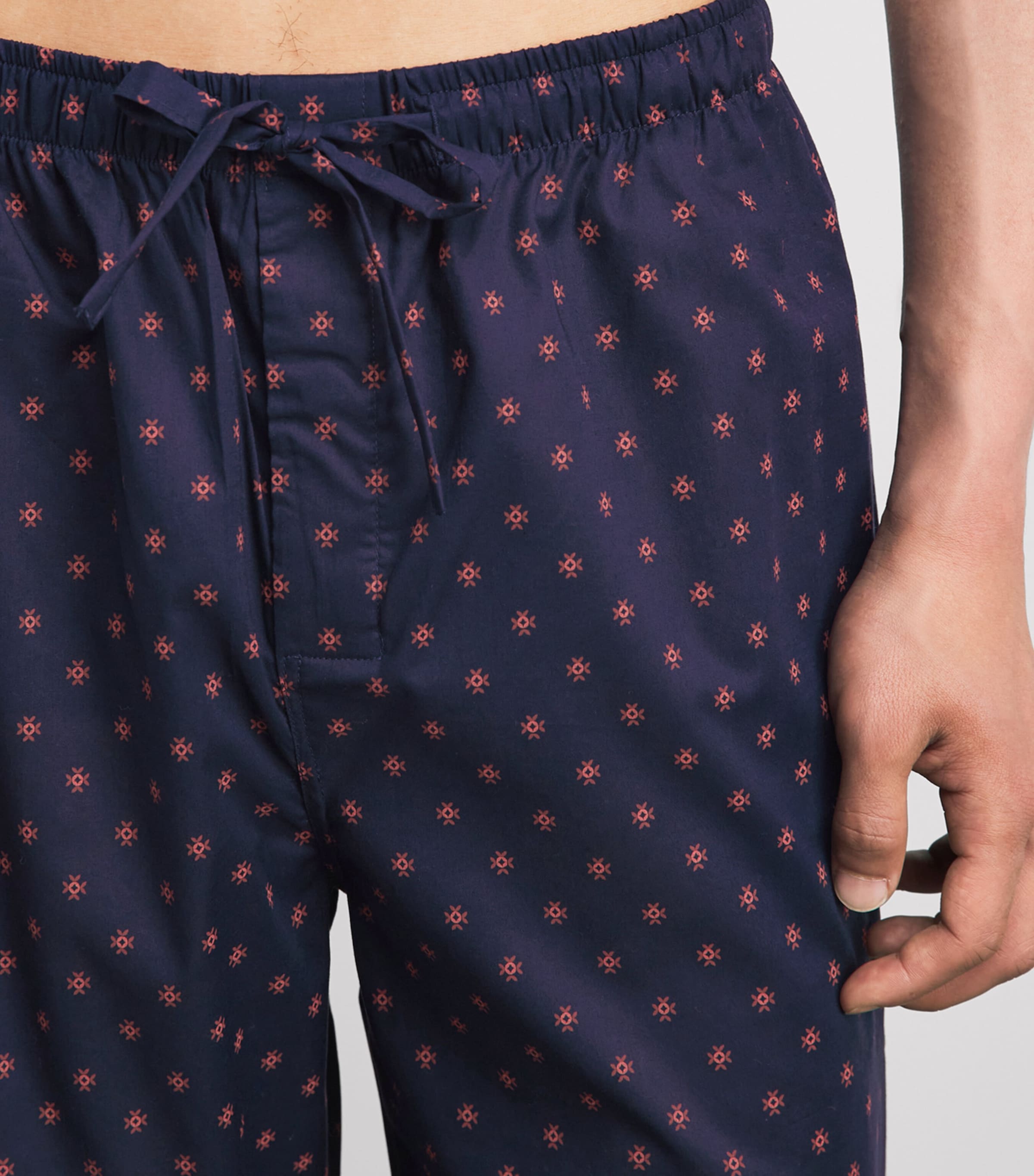 Derek Rose Mens Cotton Nelson Lounge Trousers Nav Image 3