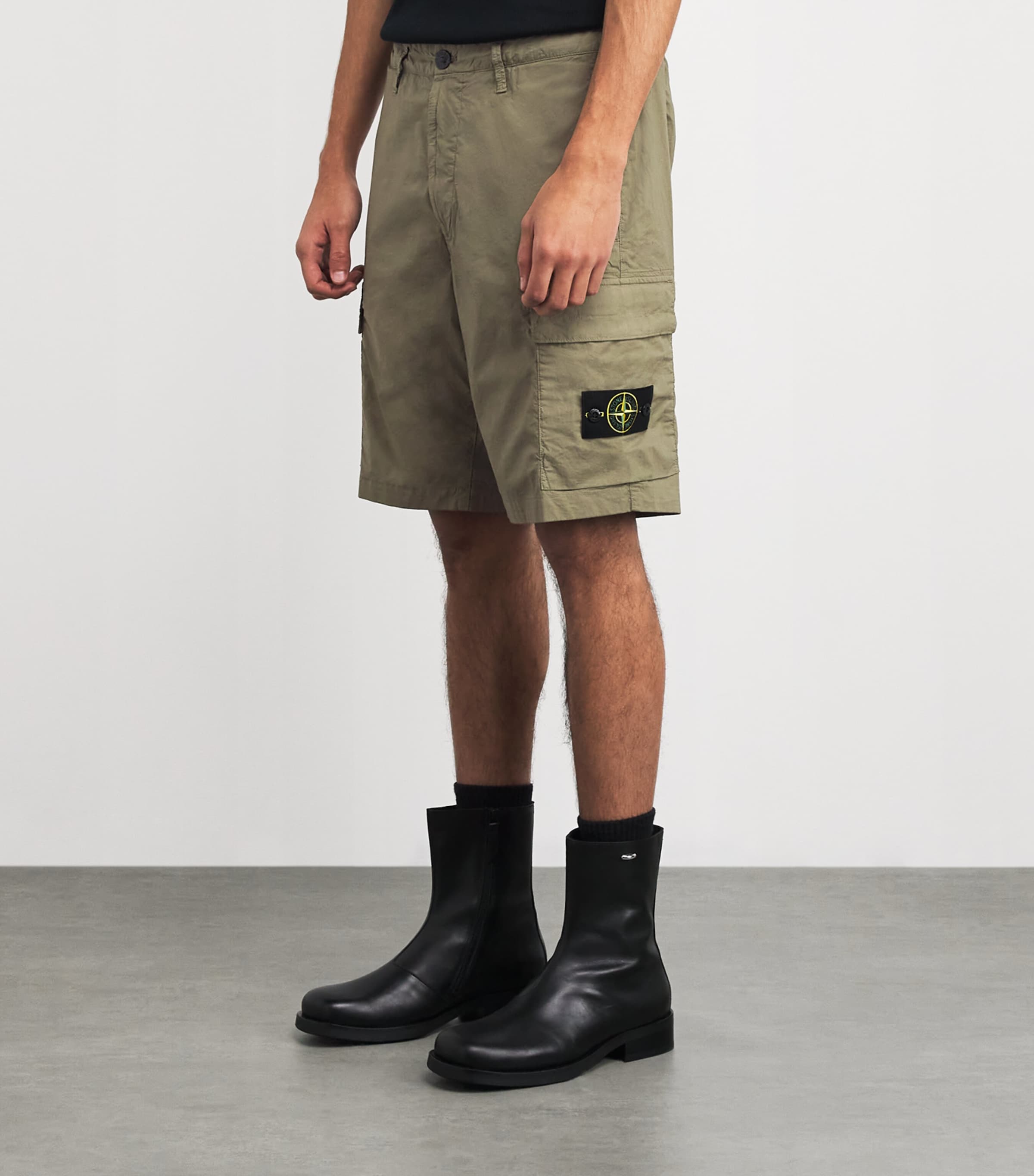 Cotton-Blend Logo Cargo Shorts V005G Image 3