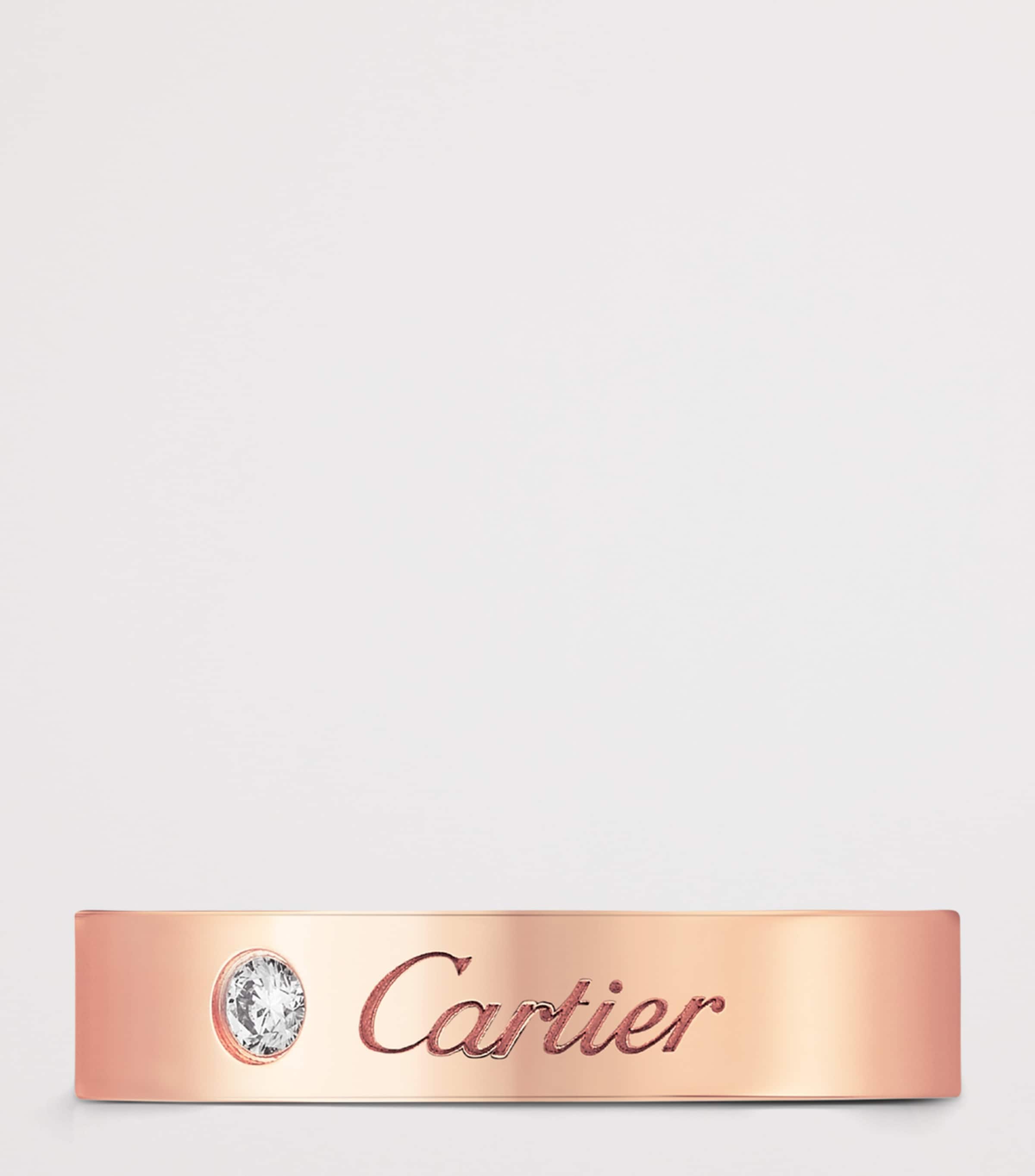 Cartier Rose Gold and Diamond C de Cartier Wedding Band (4mm) Rose Gold Image 4