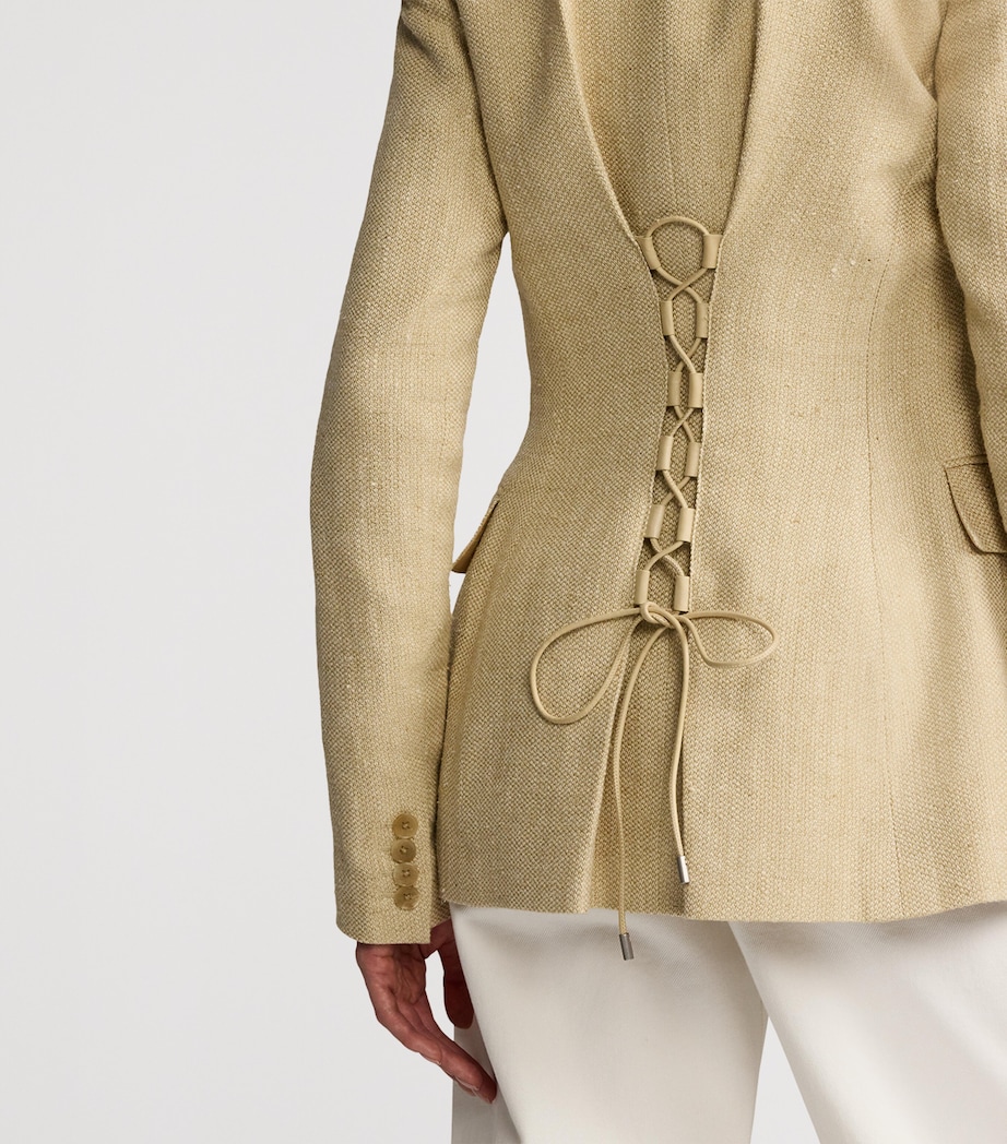 Lace-Up Safia Blazer LIGHT TAN MULTI Image 7