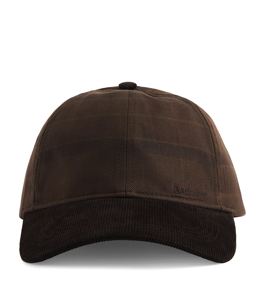 Barbour Cotton Tartan Macklow Baseball Cap Muted Tartan Image 1