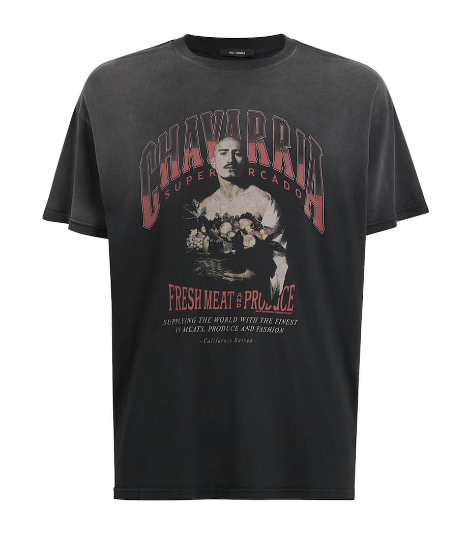 Cotton San Chachi Produce Easy T-Shirt BLACK Image 1