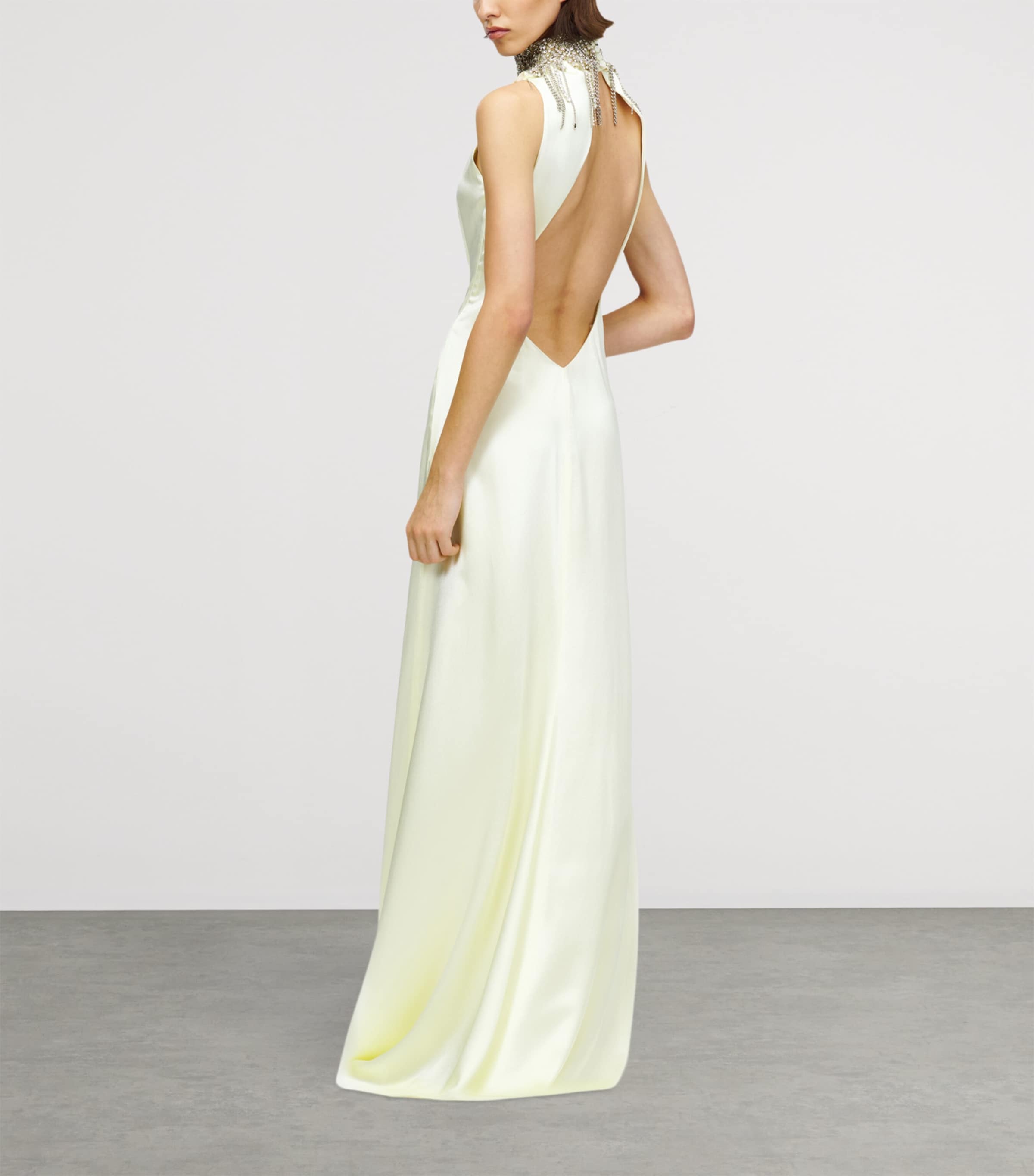 Satin Crystal-Embellished Maxi Dress 9311 Image 3