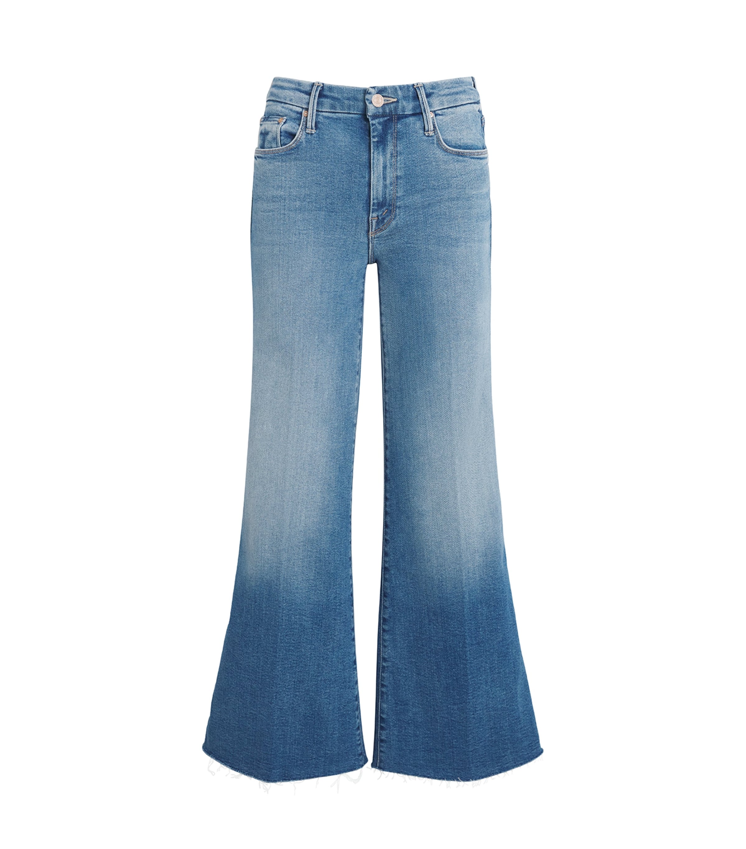 Mother The Roller High Rise Wide Leg Jeans In Riding The Cliffside In Blue