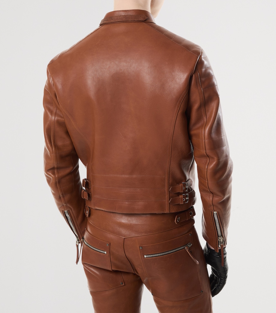 Leather Biker Jacket KB453 Image 5