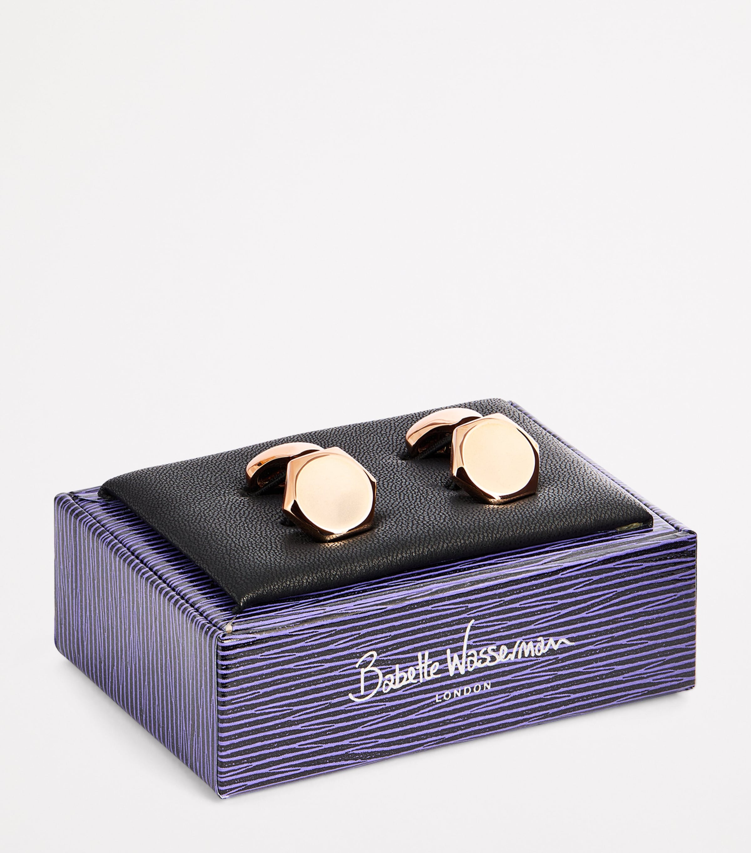 Rose Gold-Plated Hexagon Cufflinks GOLD Image 3