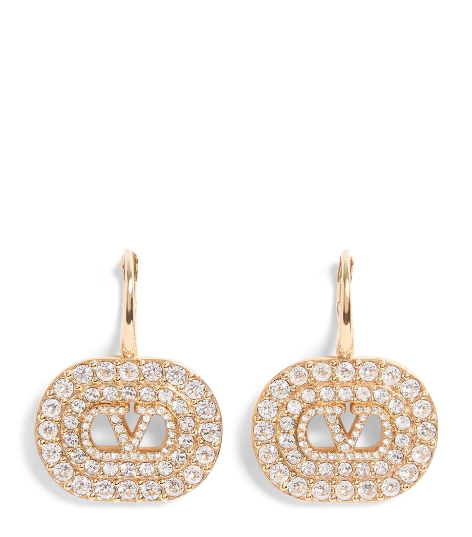 Valentino Garavani Embellished VLogo Signature Drop Earrings Image 1