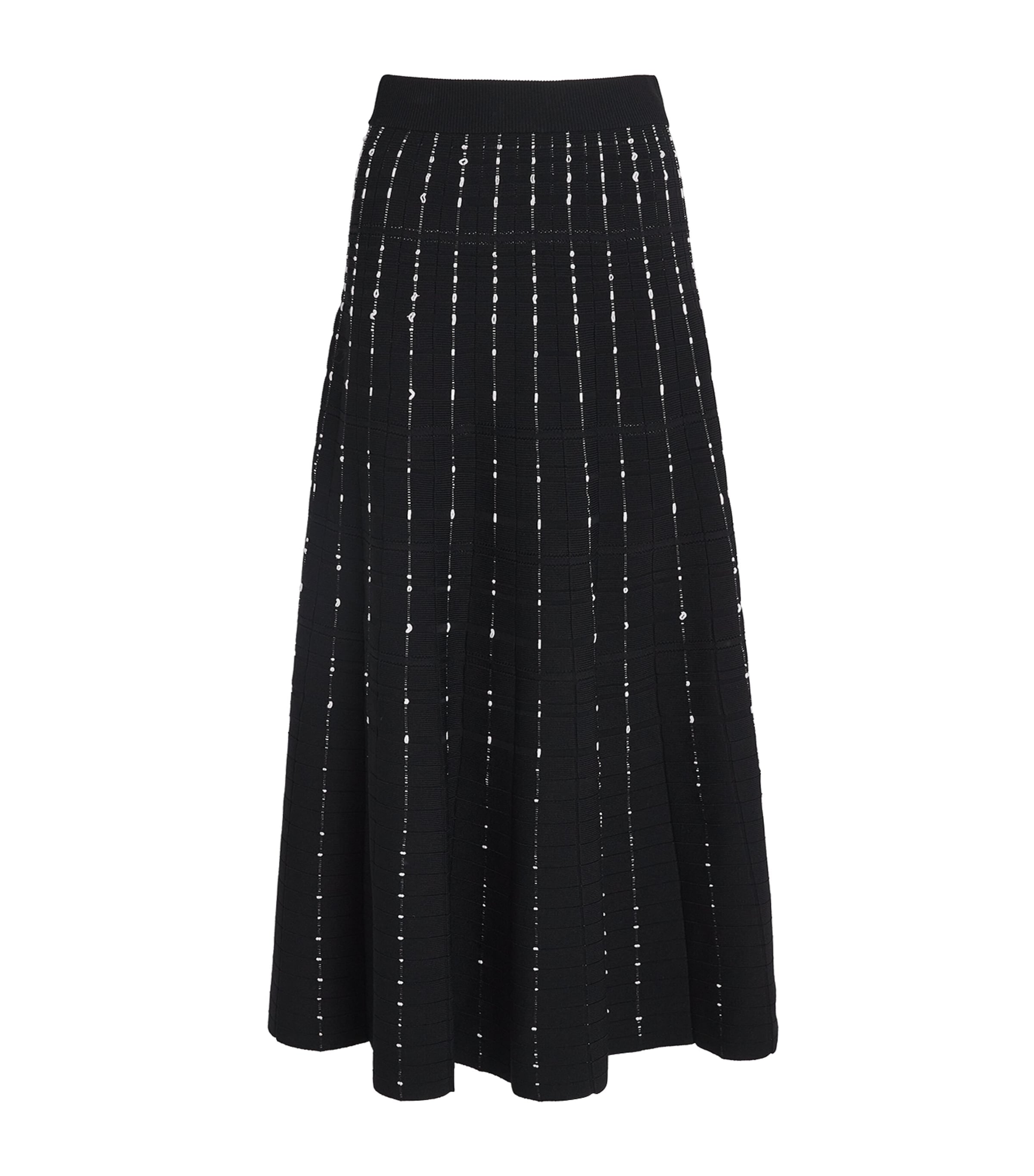 Joseph Fragmented Stripes Midi Skirt In Black