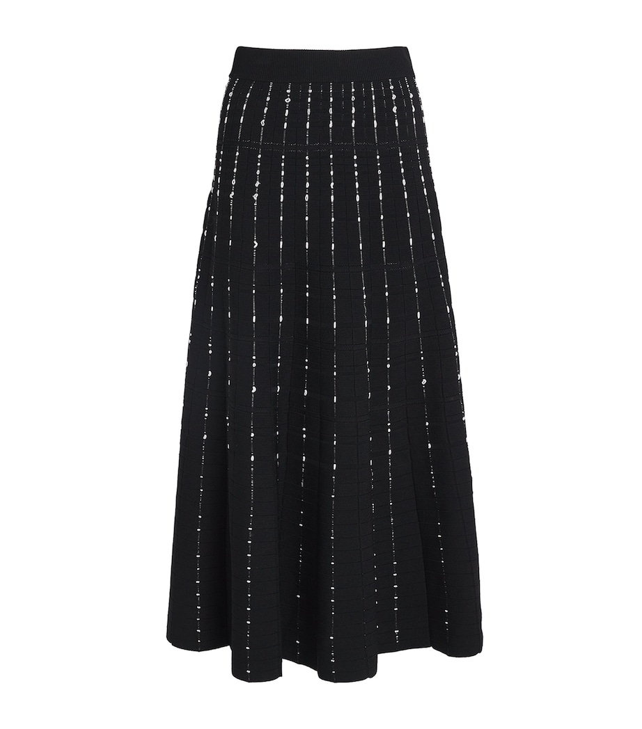 Fragmented Stripes Midi Skirt BLACK/IVORY Image 1