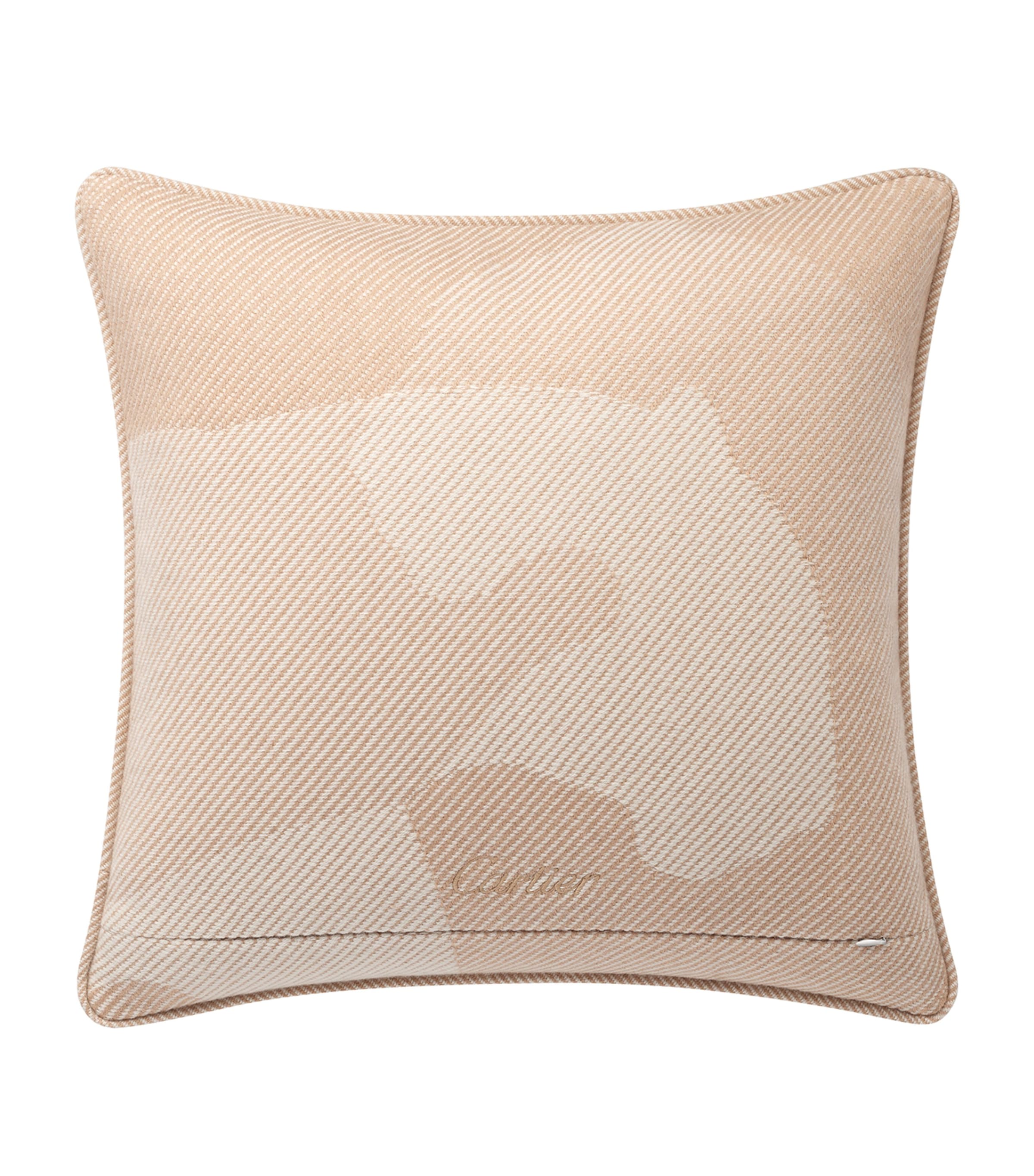 Cartier Wool-Cashmere Panthère de Cartier Cushion (50cm x 50cm) Beige Image 3