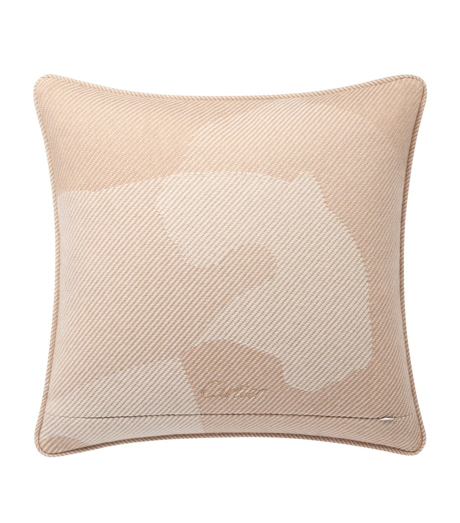 Cartier Wool-Cashmere Panthère de Cartier Cushion (50cm x 50cm) Beige Image 3