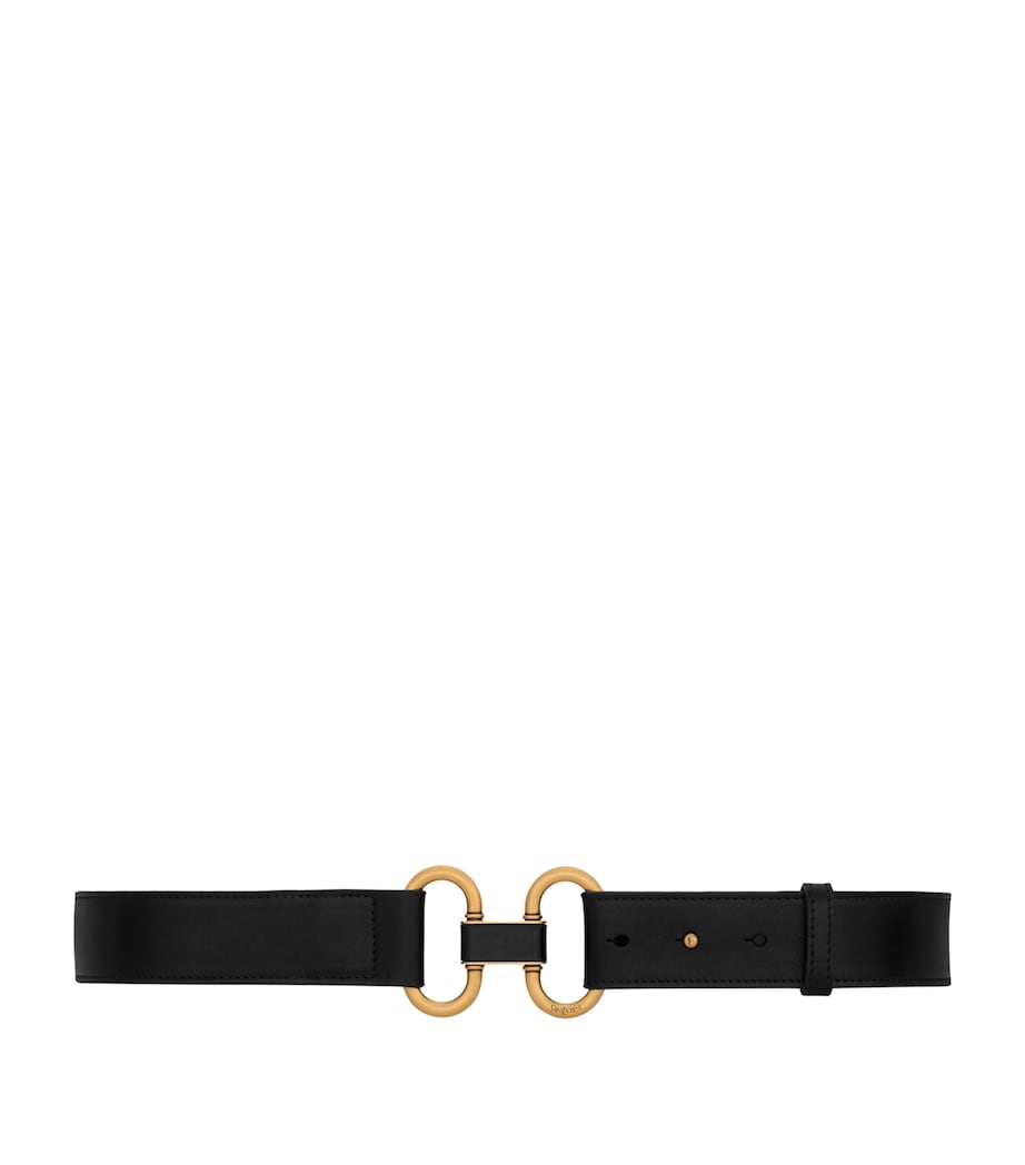 Saint Laurent Leather Double Ring Belt Image 1