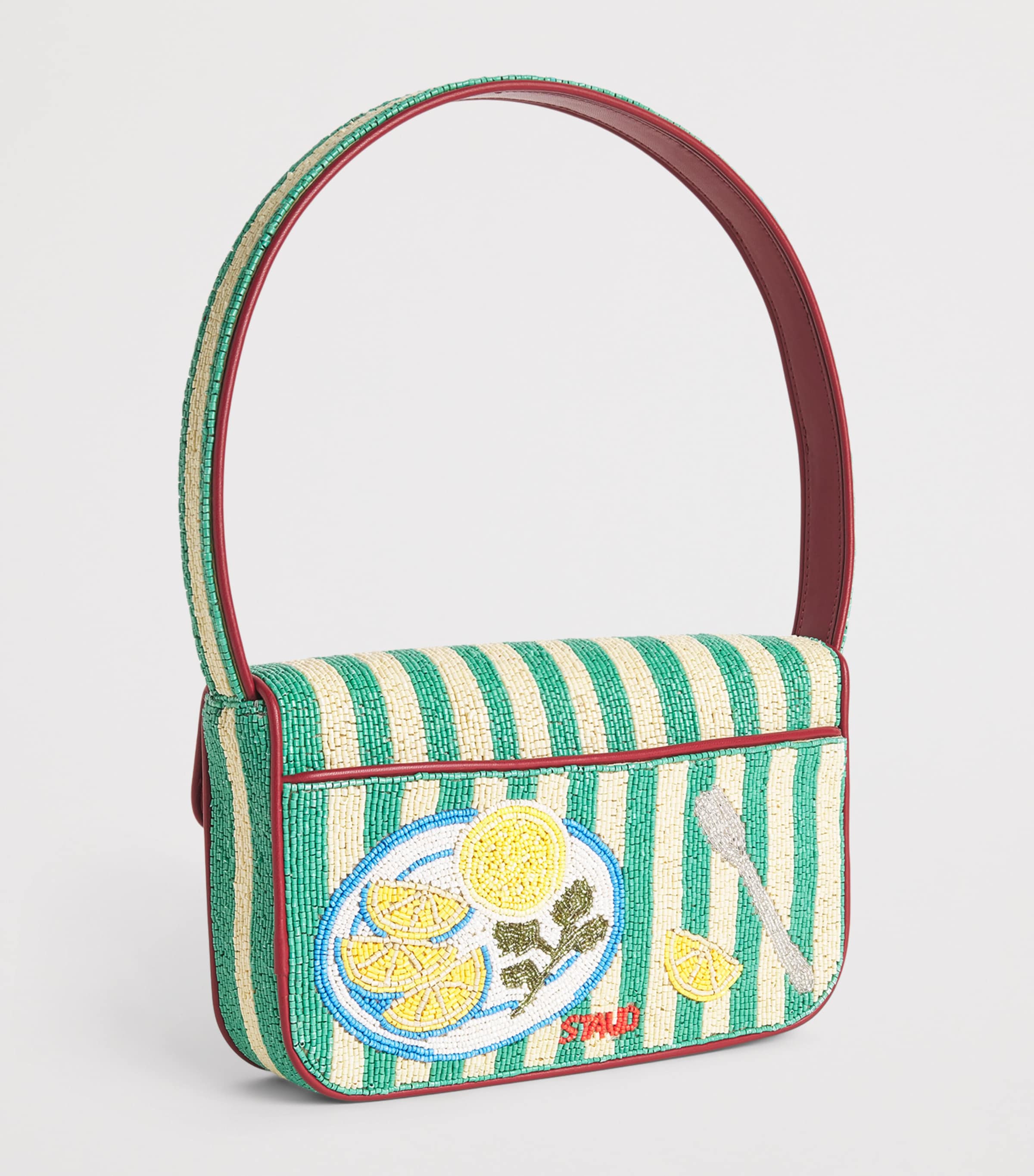 STAUD Beaded Tommy Shoulder Bag Suml Summer Lobster Image 3
