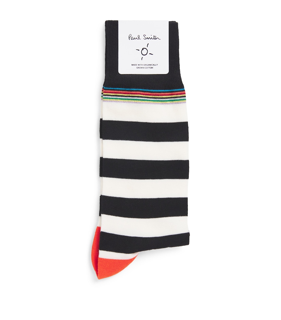 Cotton-Blend Stripe Ilford Socks BLACK Image 1