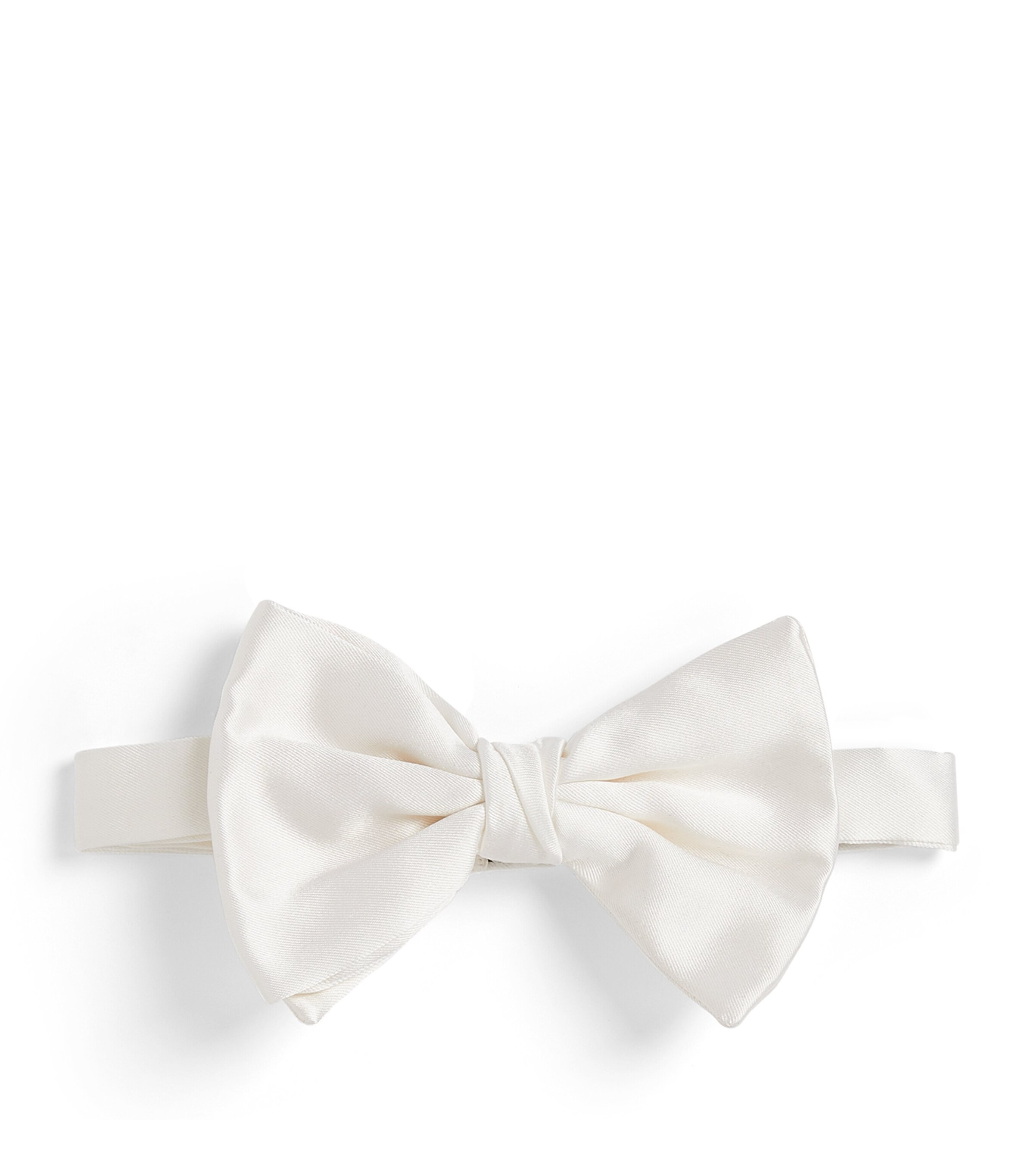 Shop Giorgio Armani Large Silk Pre-tied Bowtie In White