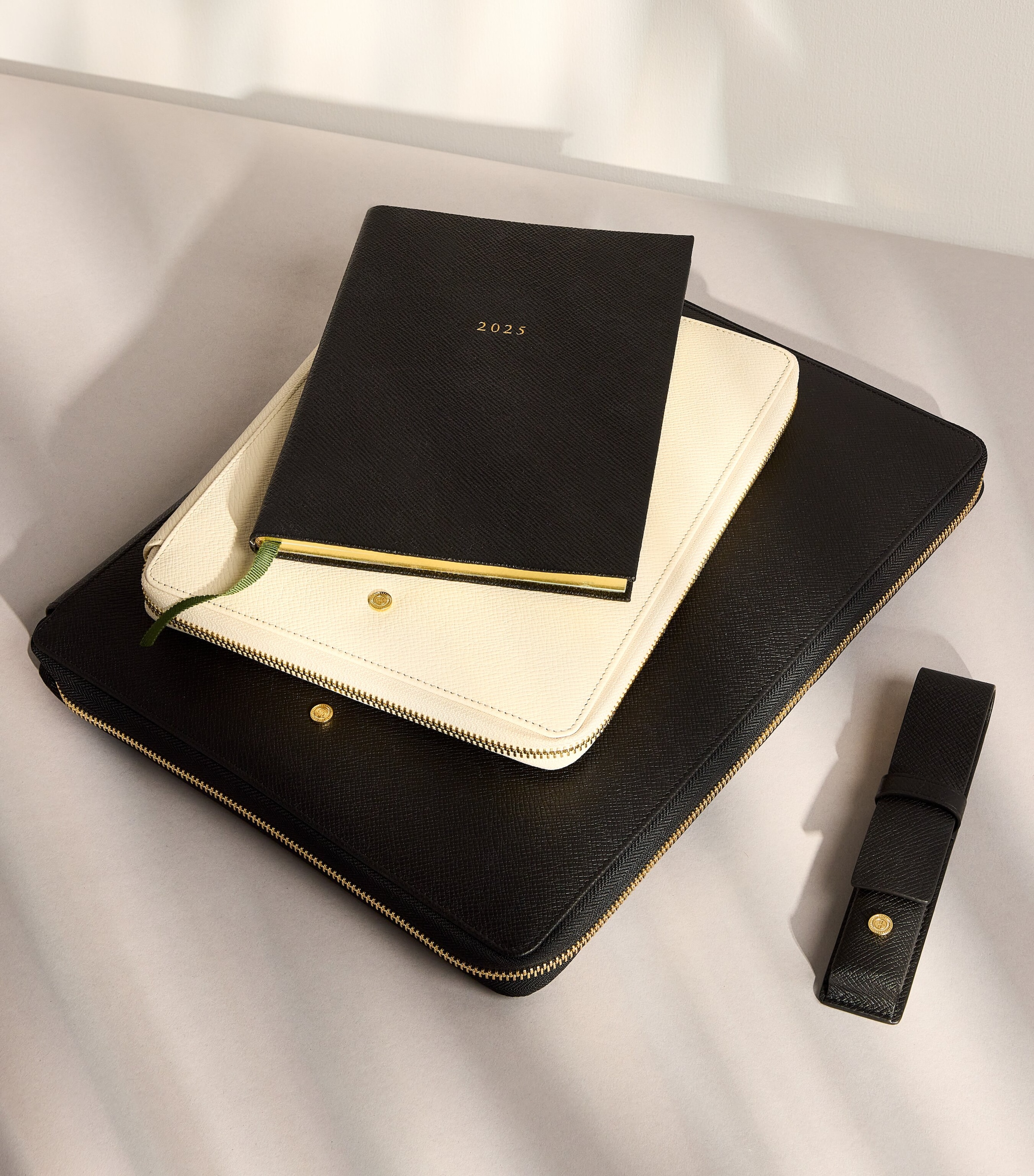 Harrods Leather Writing Folder Oyster Image 3