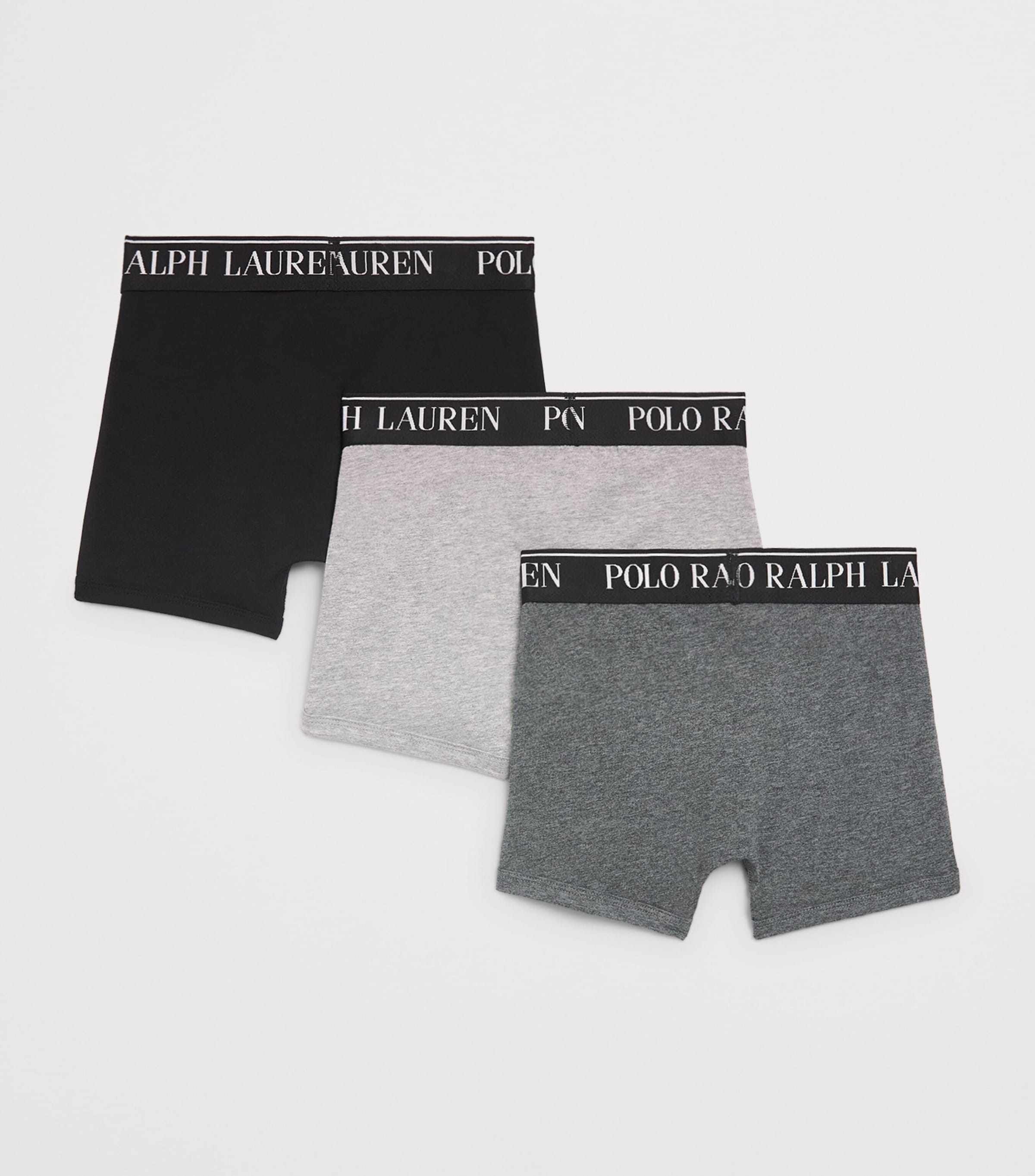 Ralph Lauren Kids Pack of 3 Stretch-Cotton Boxer Briefs (6-14 Years) Andover Heather Image 2