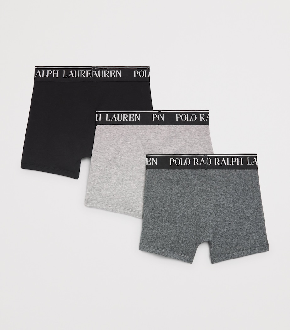 Ralph Lauren Kids Pack of 3 Stretch-Cotton Boxer Briefs (6-14 Years) Andover Heather Image 2