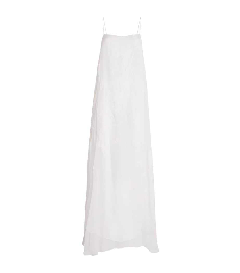 Silk Crepe Valerie Maxi Dress WHITE/WHITE Image 1
