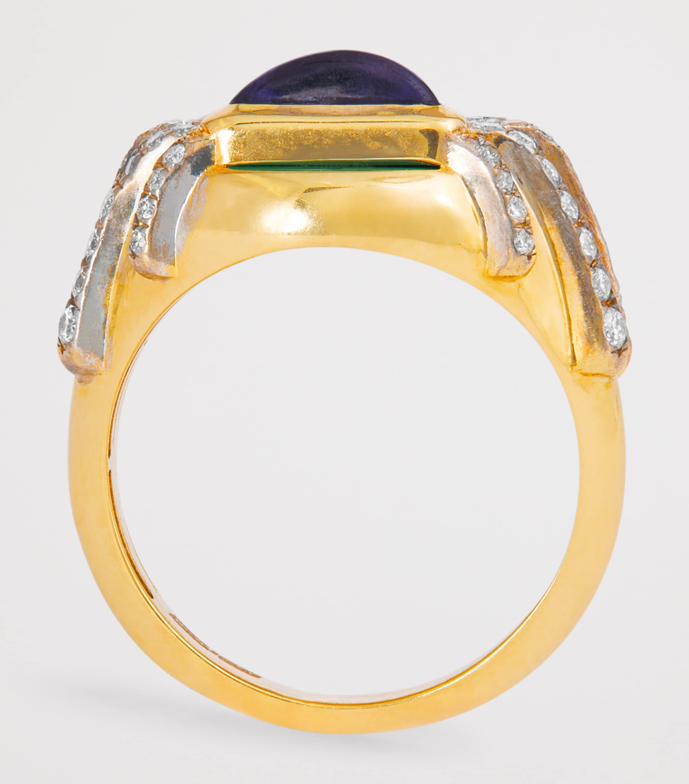 Yellow Gold, Diamond, Amethyst and Malachite N*93 Sun Dawn Ring YELLOW GOLD Image 3