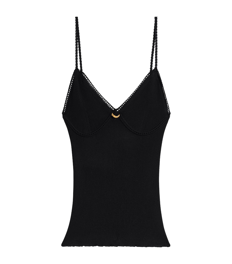 Silk Pierced Tank Top 999 BLACK Image 1