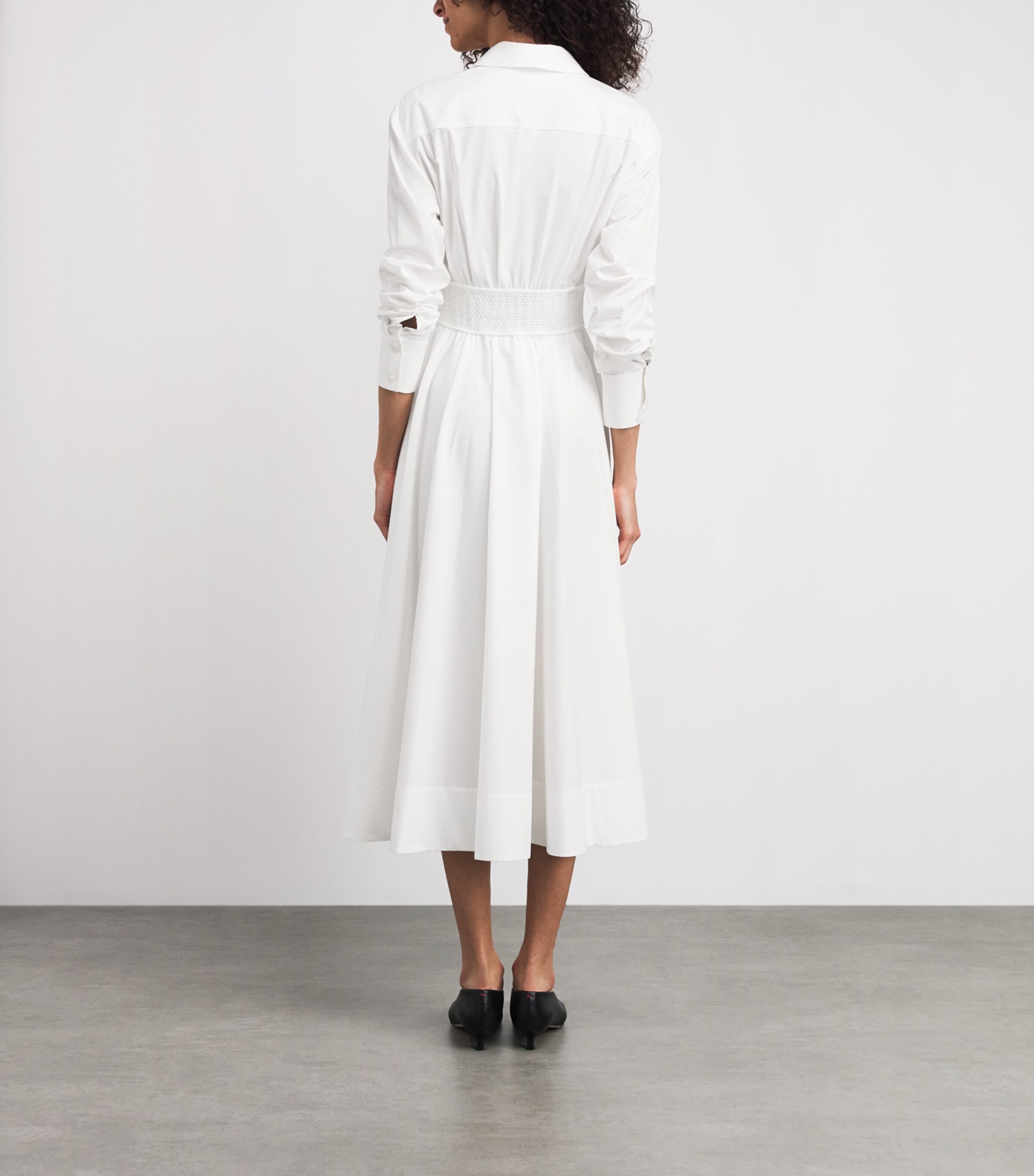 Alice+Olivia Womens Corset Edie Midi Shirt Dress Off White Image 4