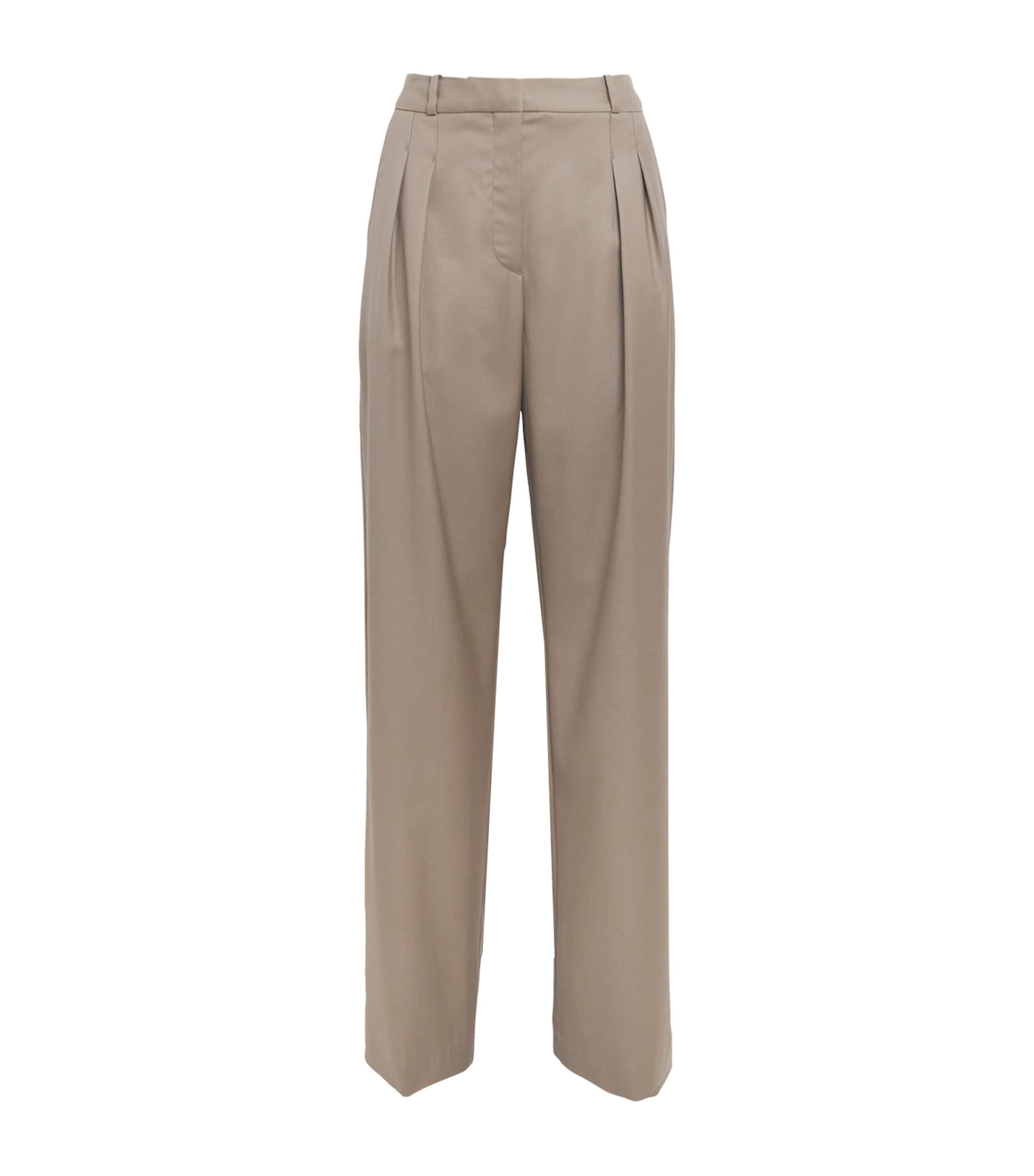 Loulou De Saison Virgin Wool Straight Trousers In Neutral