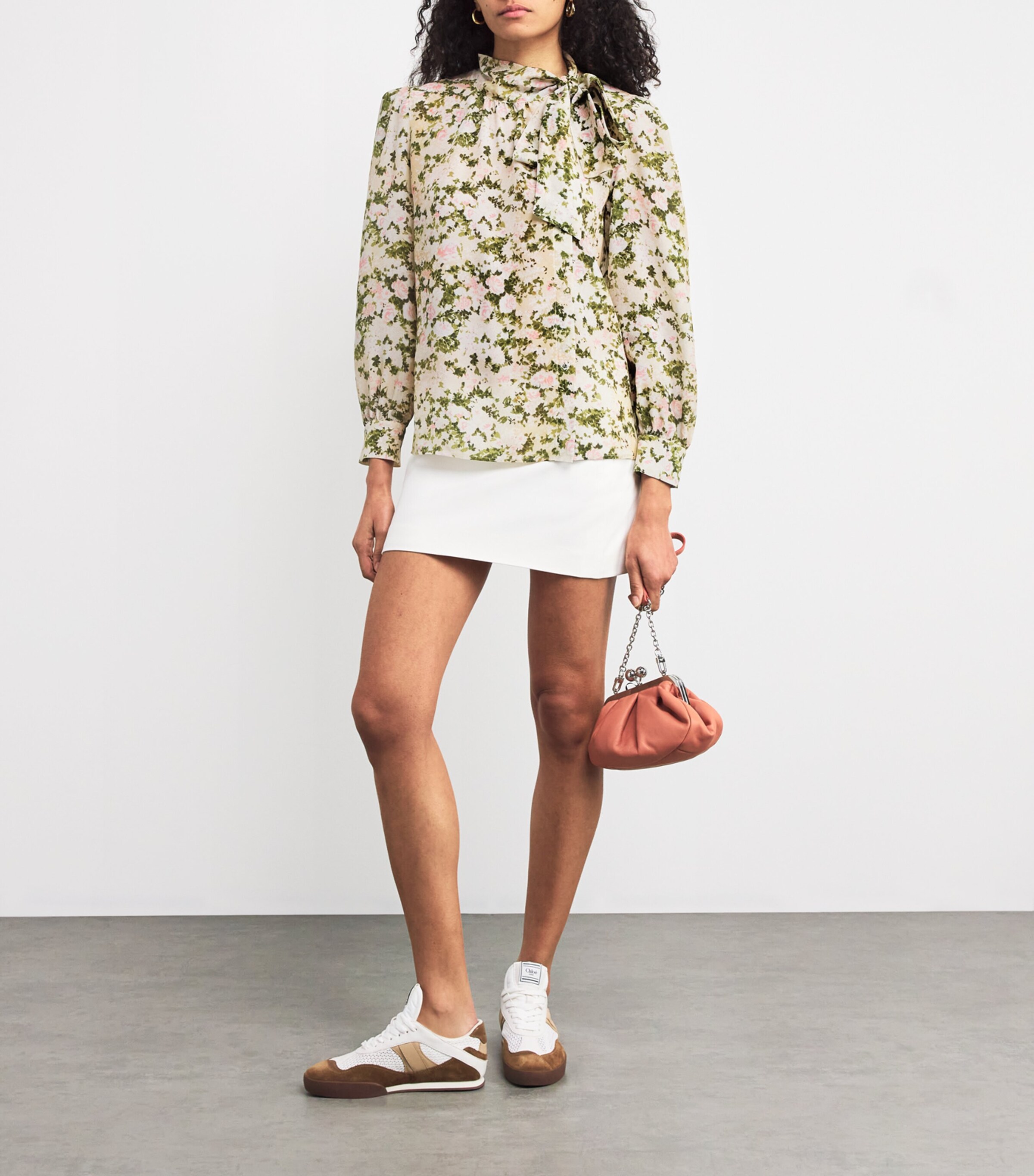 Weekend Max Mara Womens Silk Floral Print Blouse Ivory Image 2