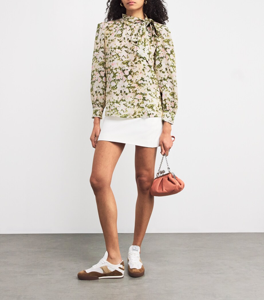 Weekend Max Mara Womens Silk Floral Print Blouse Ivory Image 2
