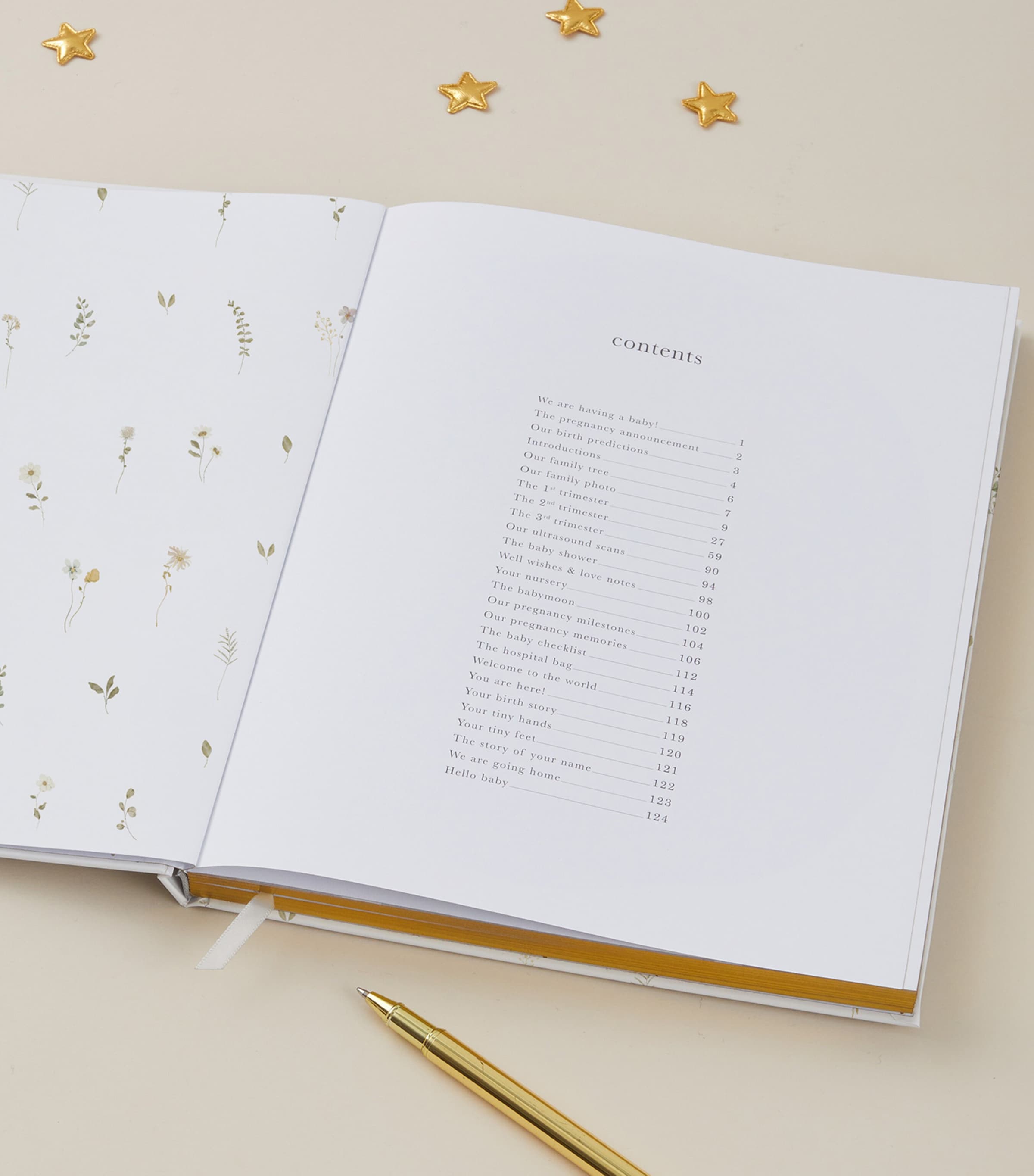 My Pregnancy Journal FLORAL, GOLD Image 6