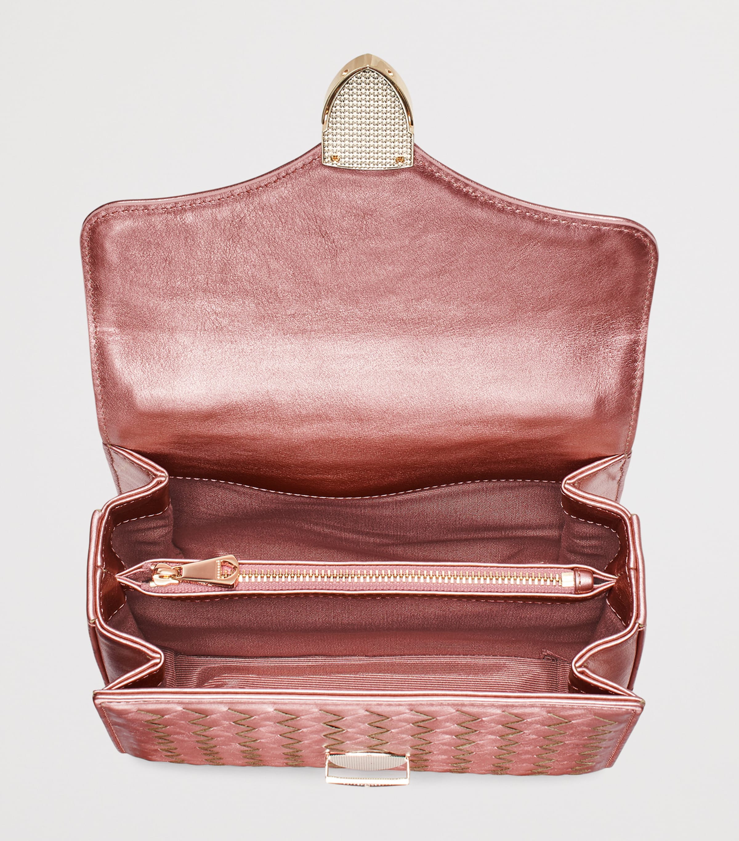 Midi Metallic Leather Mayfair Bag PINKMETALLIC Image 5