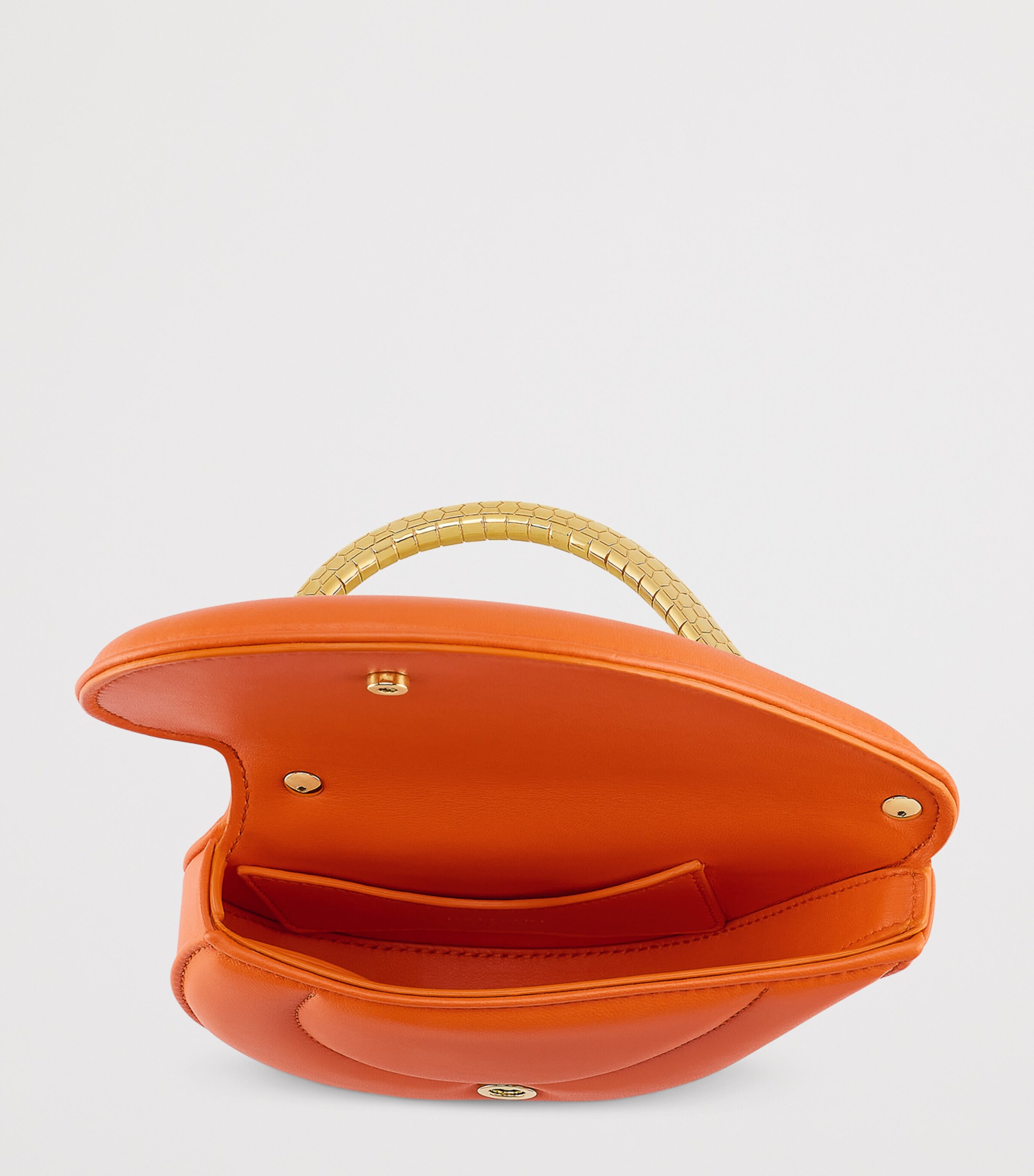 Bvlgari Mini Leather Serpenti Cuoricino Top-Handle Bag Cognac Image 6