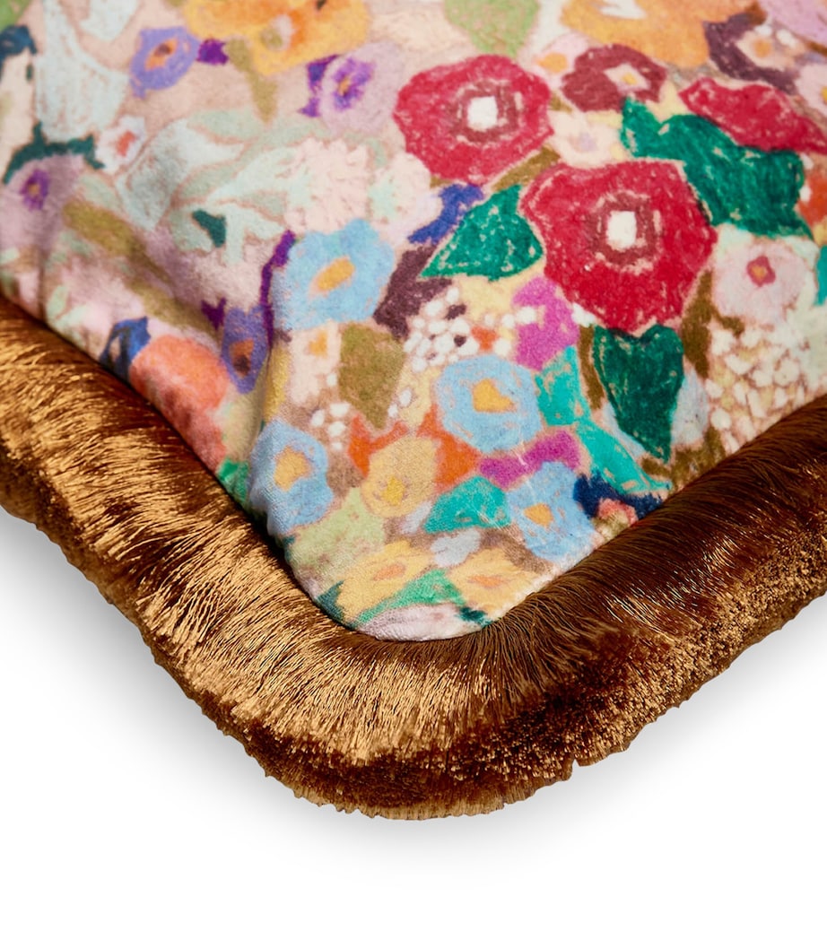 Velvet Hollyhocks Cushion (45cm x 45cm) SPRING Image 2