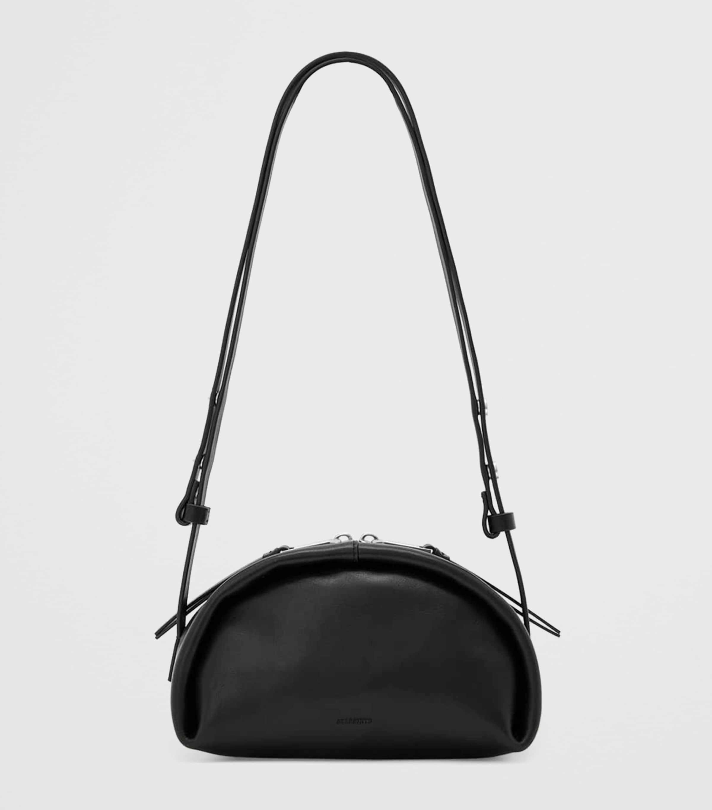 AllSaints Leather Rosalie Arc Cross-Body Bag Black/silver Image 4