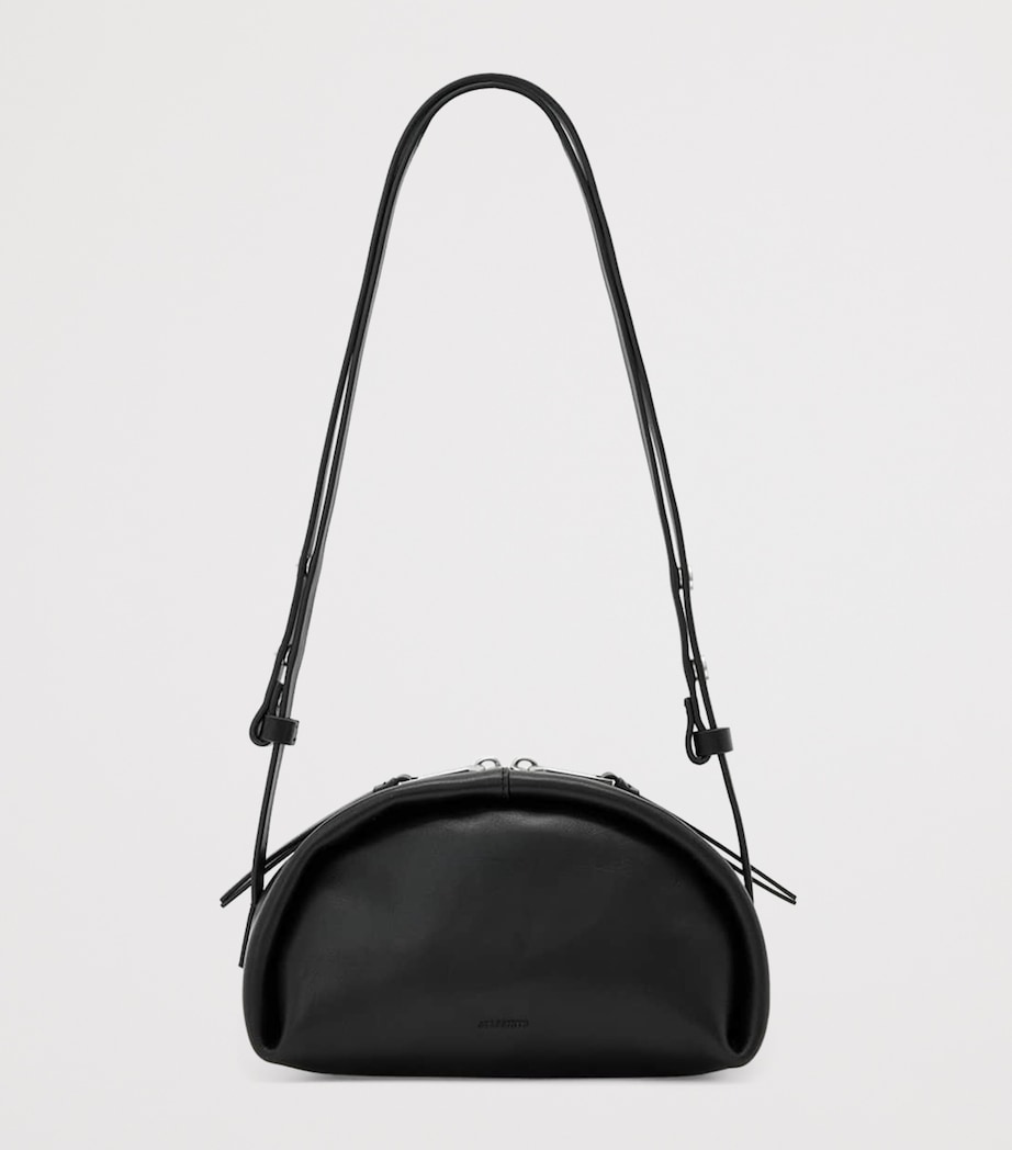 AllSaints Leather Rosalie Arc Cross-Body Bag Black/silver Image 4